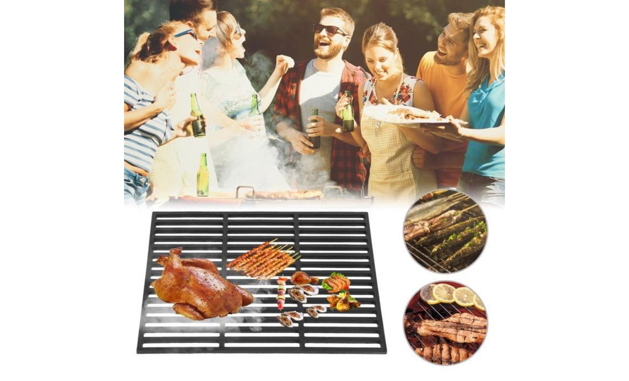 45 * 35cm grille en fonte carré en plein air de cuisson barbecue antiadhésive