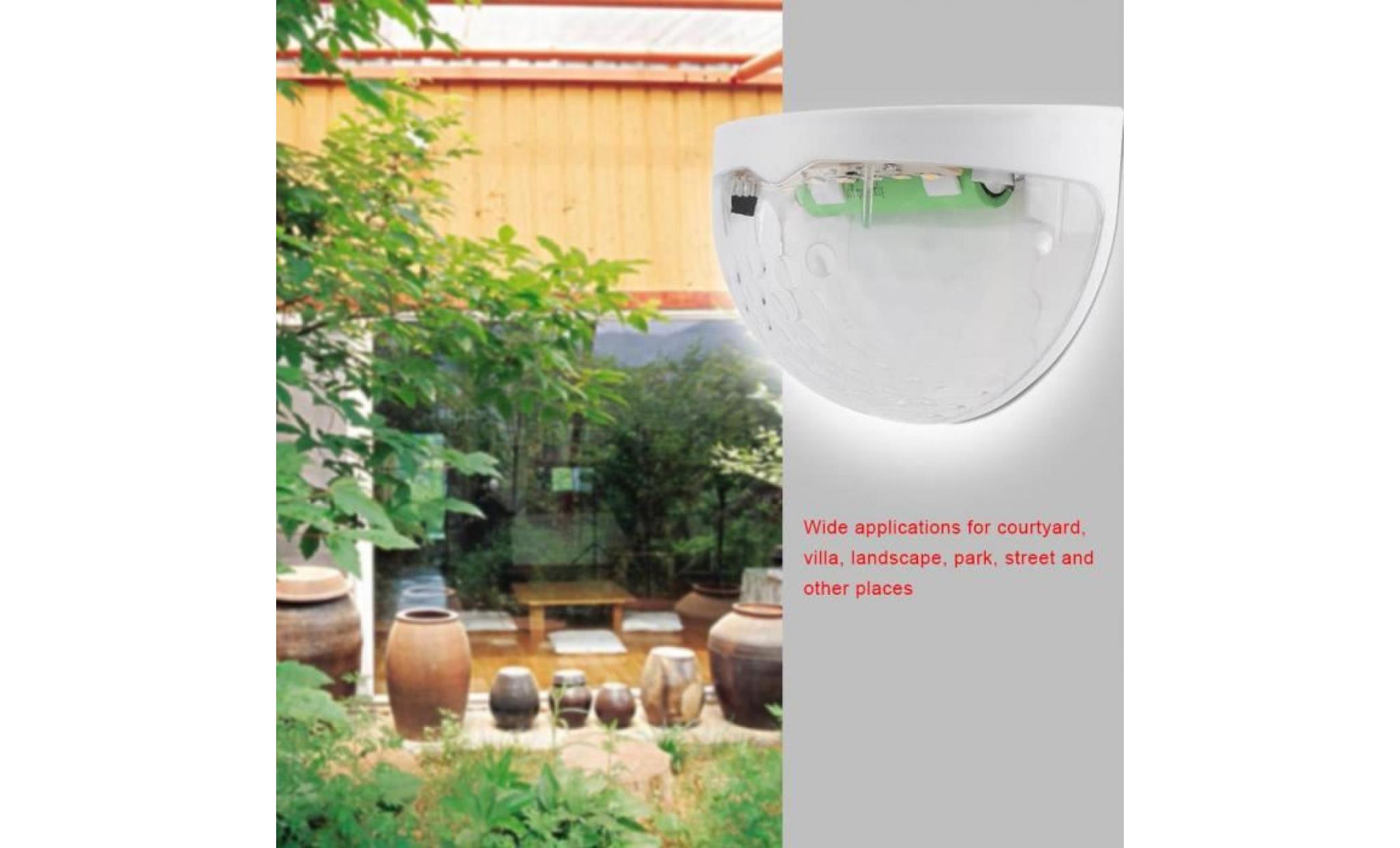 4pcs lampe extérieure à led solaire alimenté  applique murale cour extérieure lampe étanche éclairage (blanc) pas cher