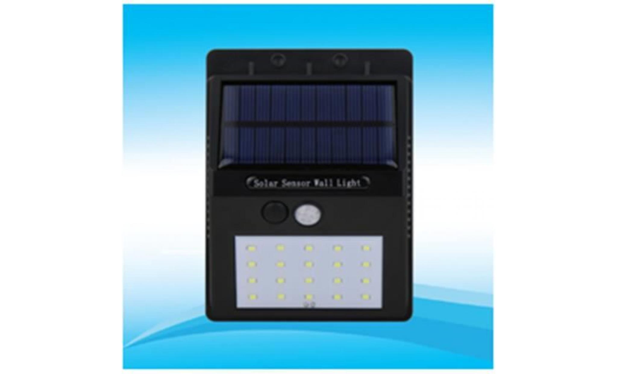 4pcs lampe solaire 20 led détecteur de mouvement etanche d'extérieur à énergie solaire de d'éclairage extérieur sans fil pour jardin