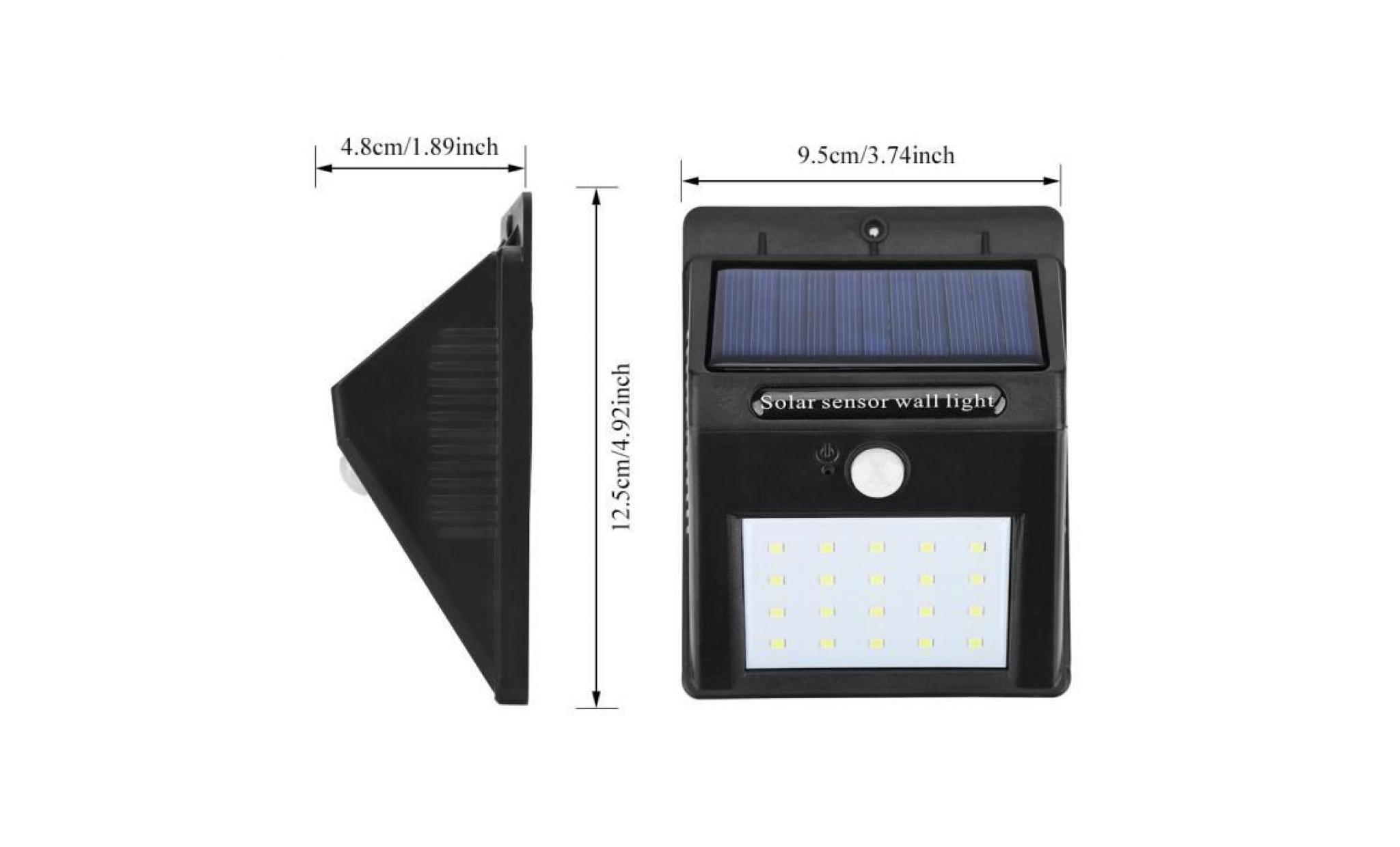 4pcs lumière avec capteur de mouvement solaire sans fil de l'énergie solaire imperméable extérieure portative de led pas cher