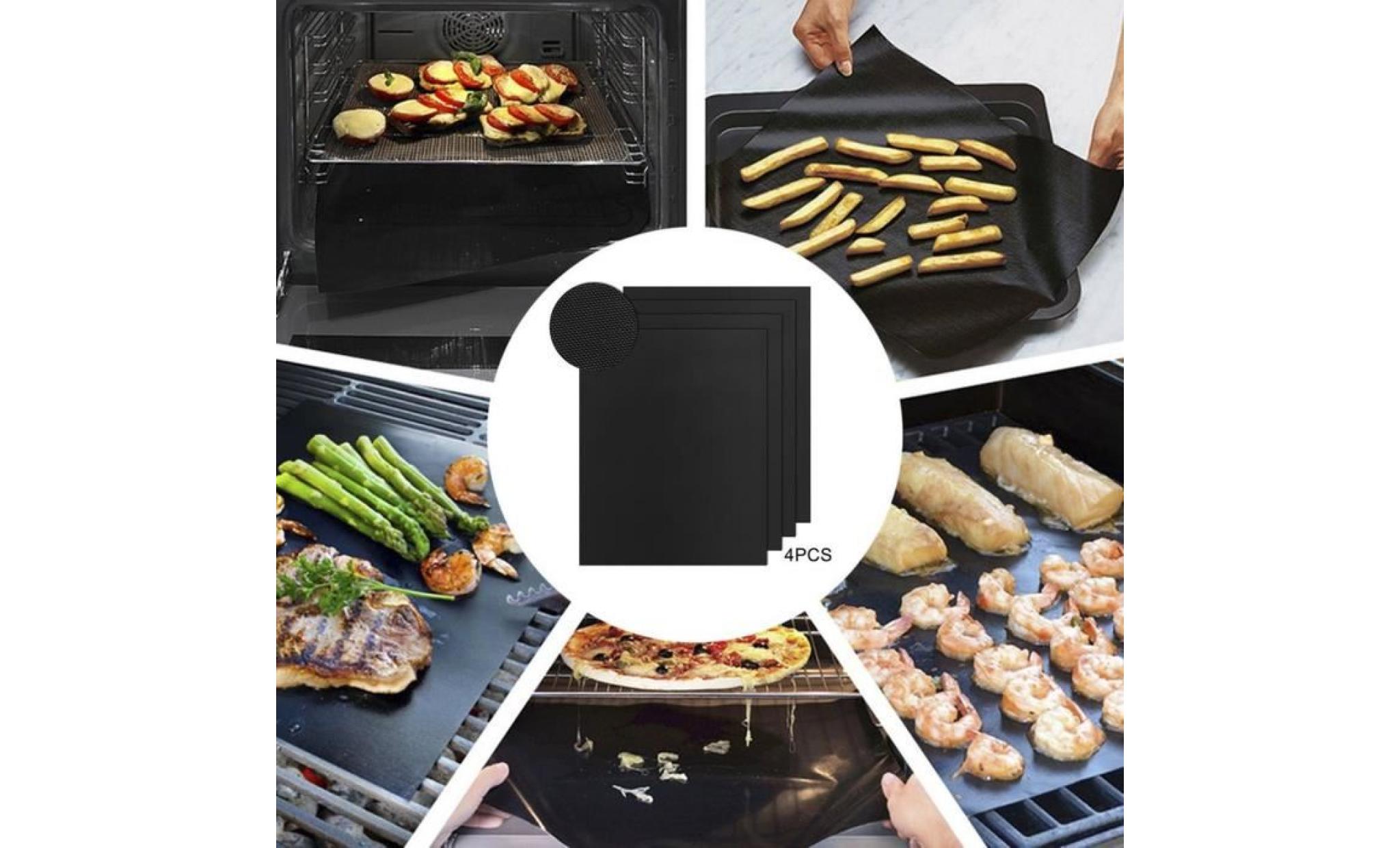 4pcs réutilisable non bâton surface barbecue grill four cuisson barbecue mat tapis pad