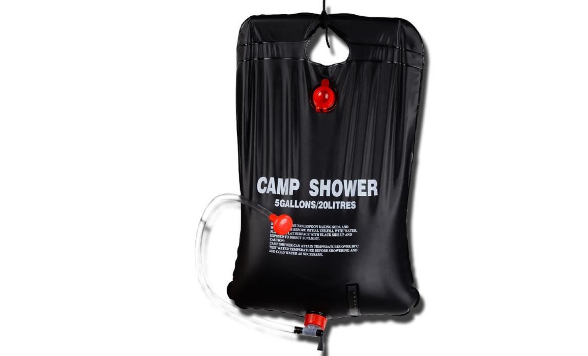 5 gallons chauffage solaire sac de douche de camping l'eau randonnée 20l chaude pas cher