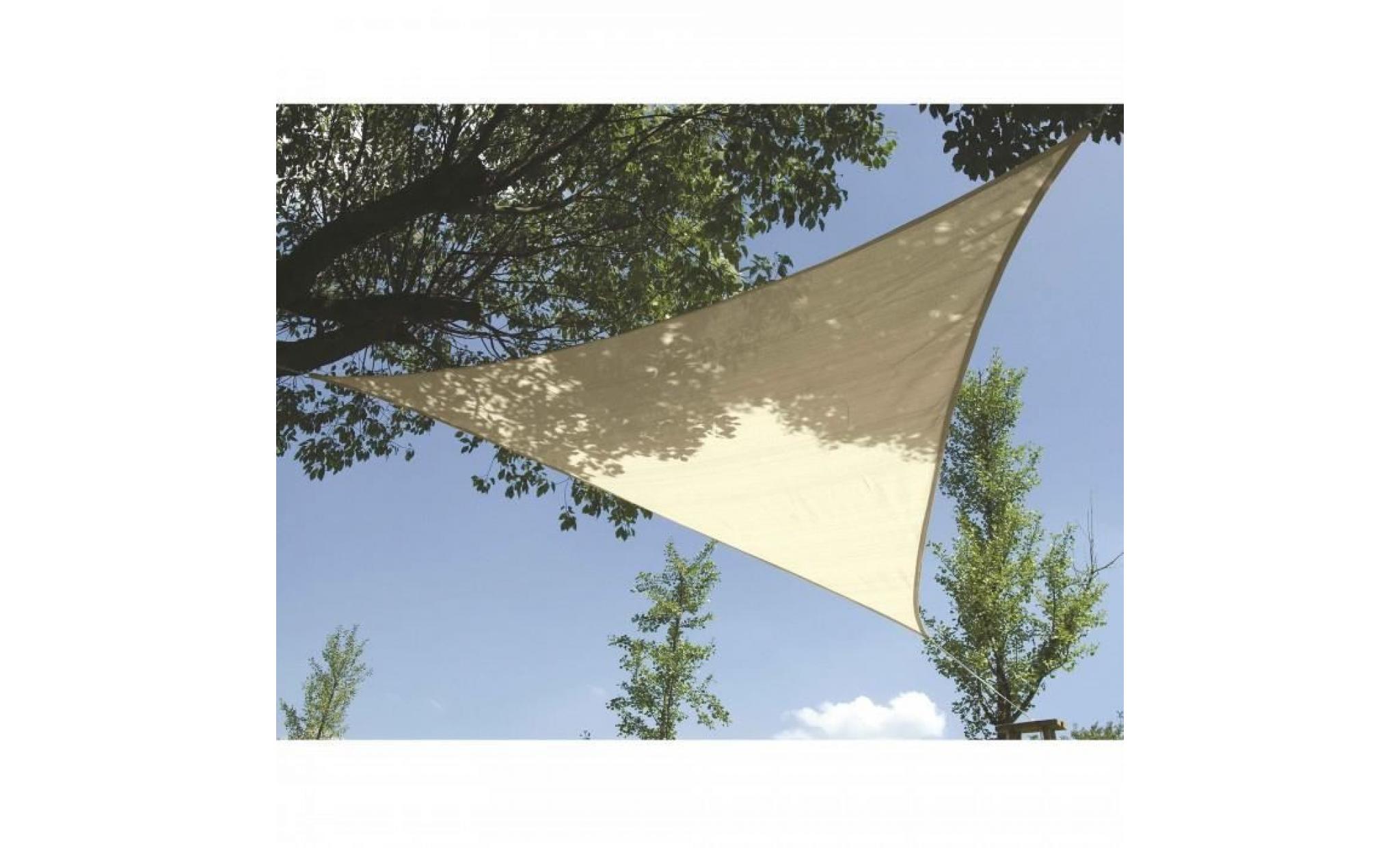 5 m voile d'ombrage triangle 5 m, ideale pour votre jardin et vos terrasses. tres belle toile couleur creme en tissu ae
