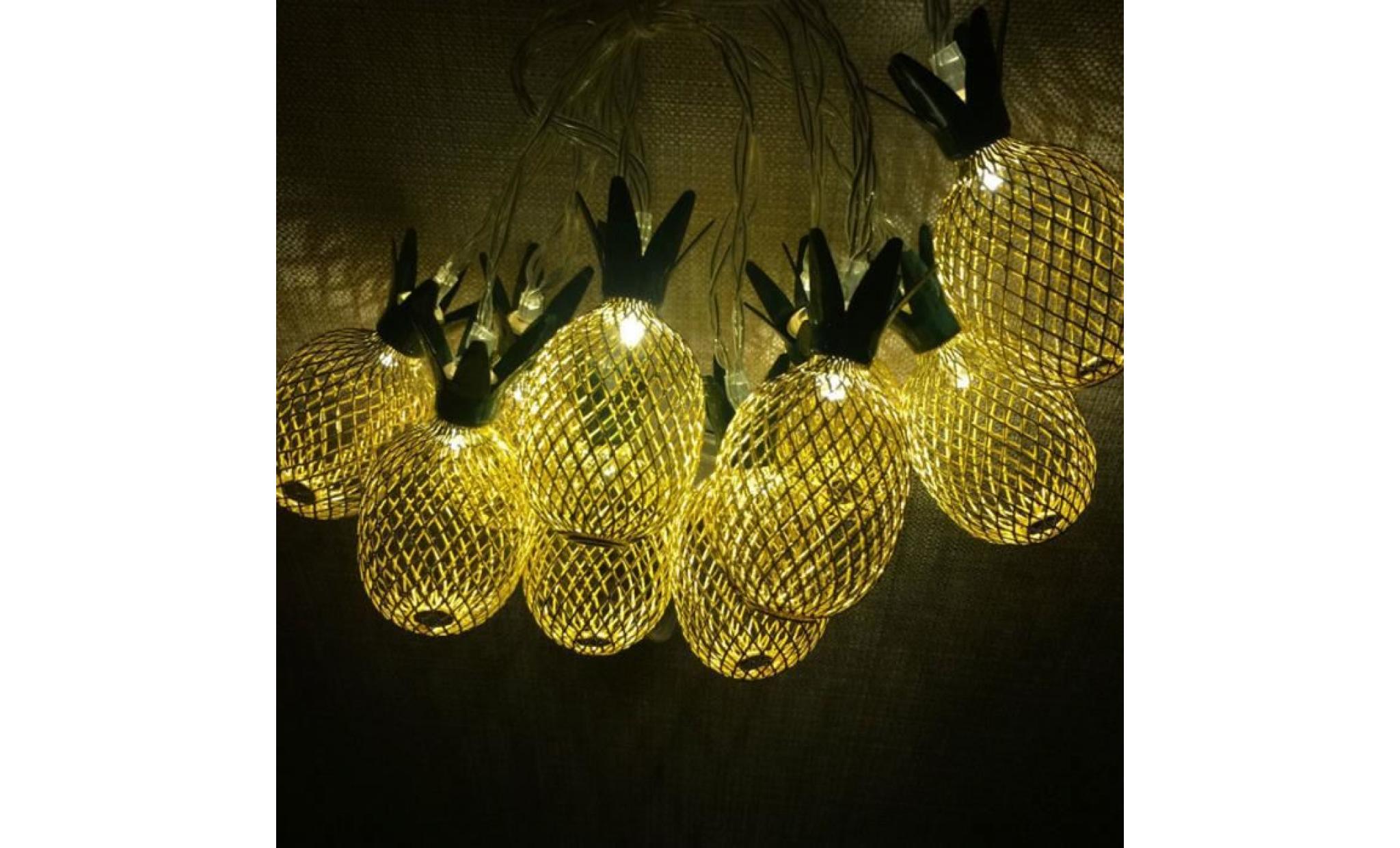 5 mètres 20led or ananas led lumière solaire christma party guirlande lumineuse striny li561@ pas cher