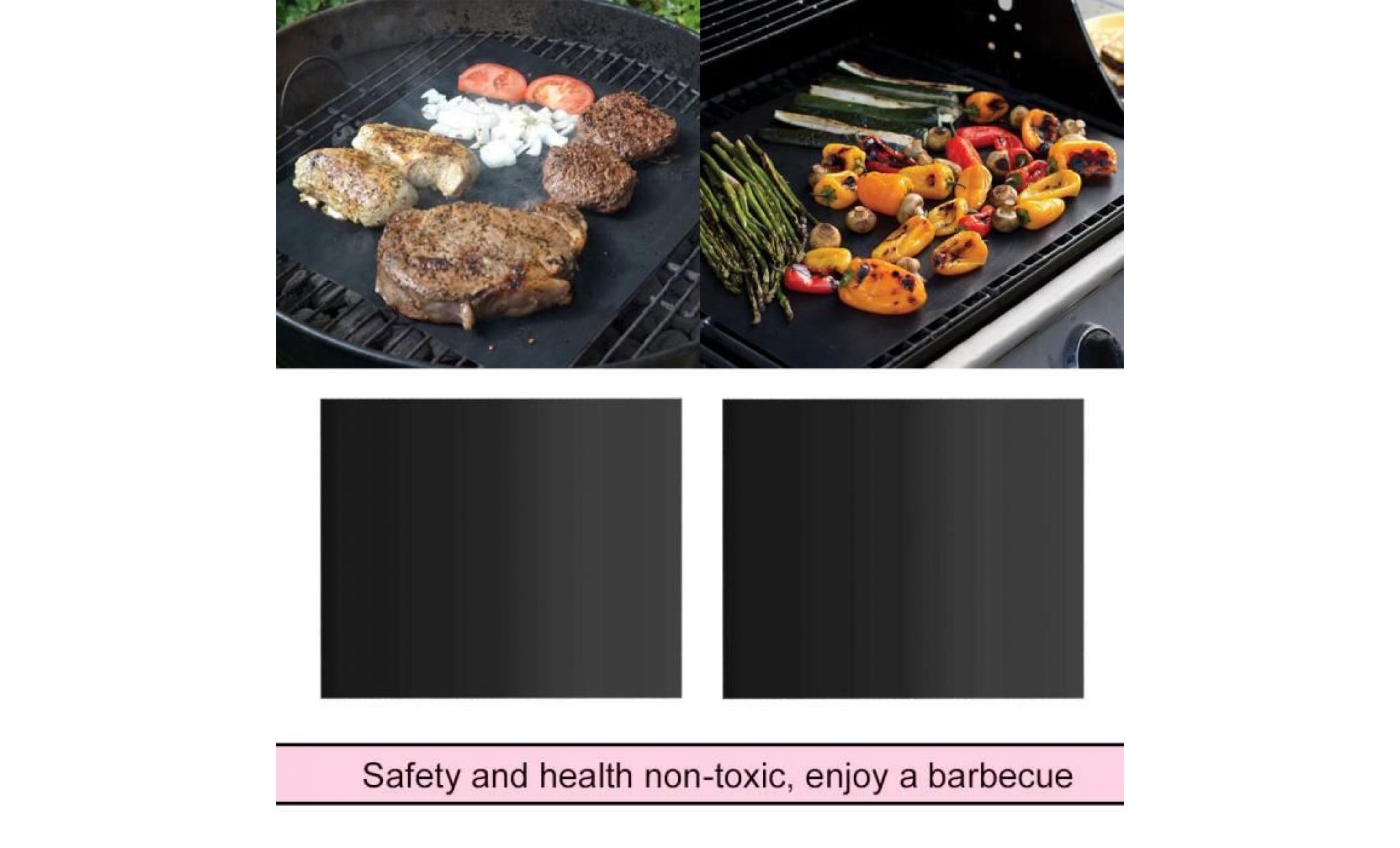 5 pcs non stick bbq grill tapis mat pique nique extérieur barbecue outil de cuisine pas cher