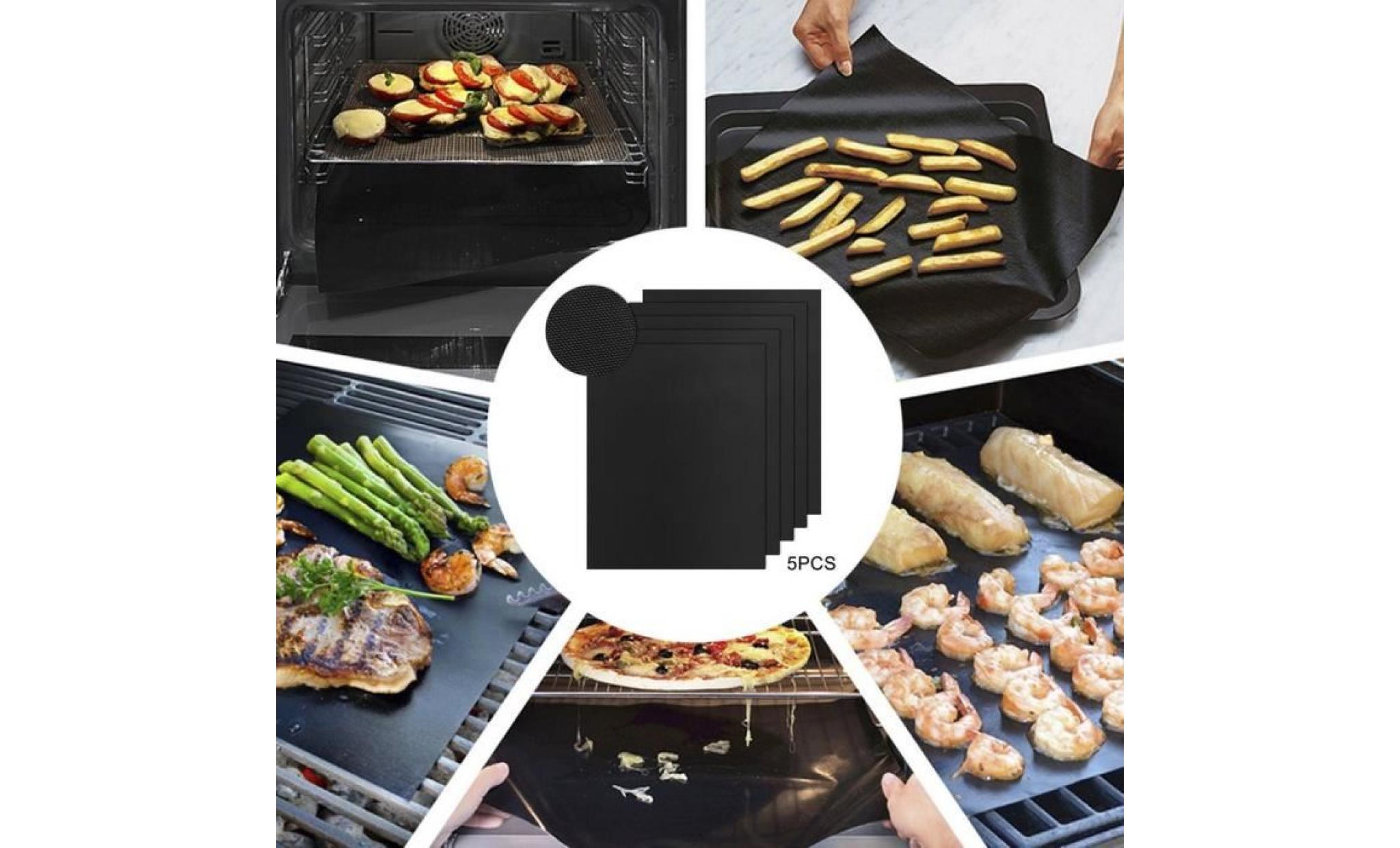 5 pcs réutilisable antiadhésive barbecue grille pain mat plaque de cuisson