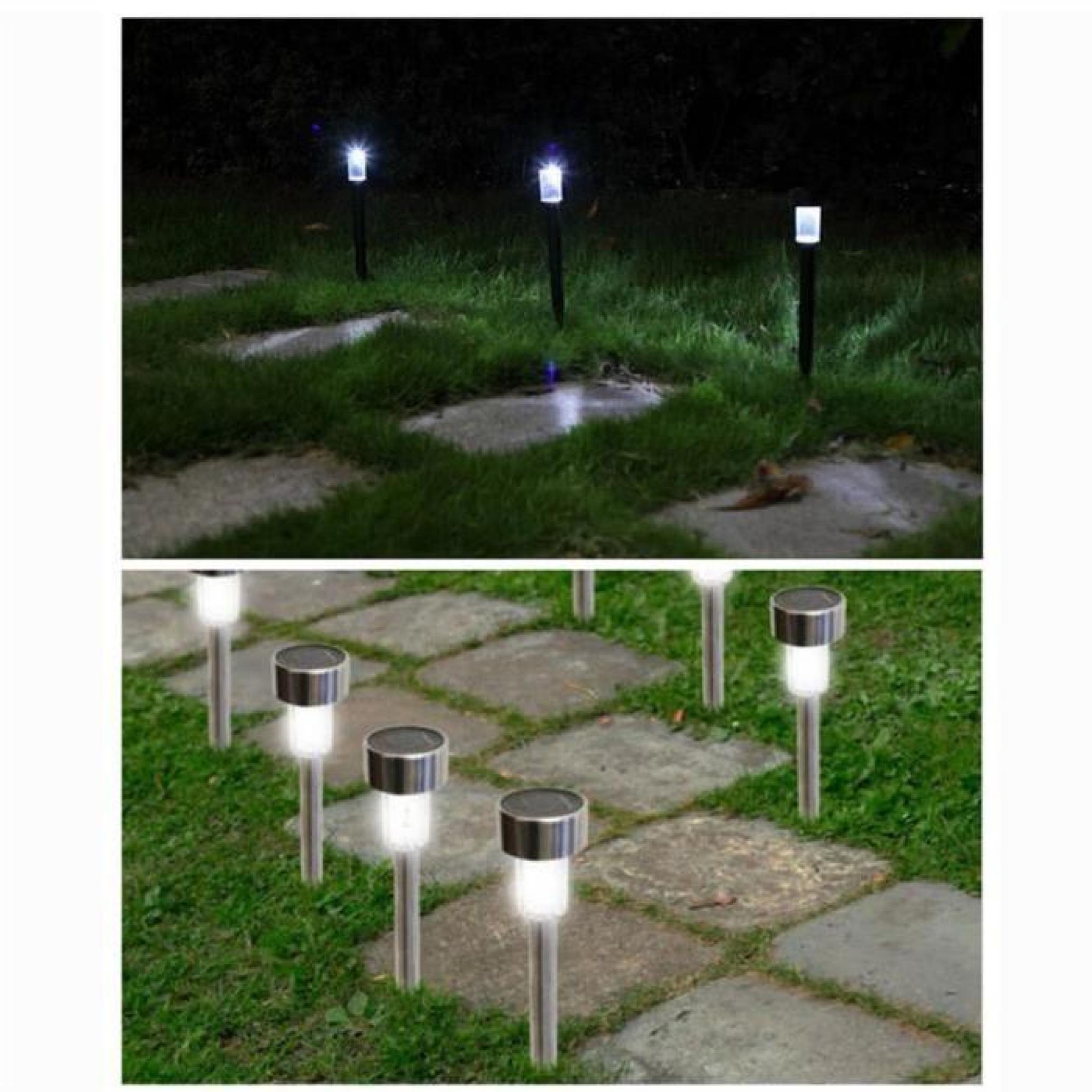 5 Piece Outdoor Stainless Steel Led solaire Power Lights Paysage Lawn Light Path pas cher