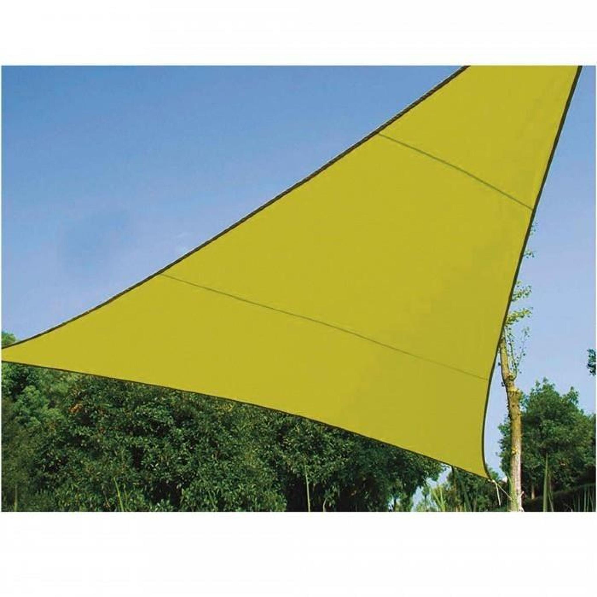 5 x 5 x 5 m Voile d'ombrage triangle 5 m, ideale pour votre jardin et vos terrasses. Tres belle toile couleur vert anis pas cher