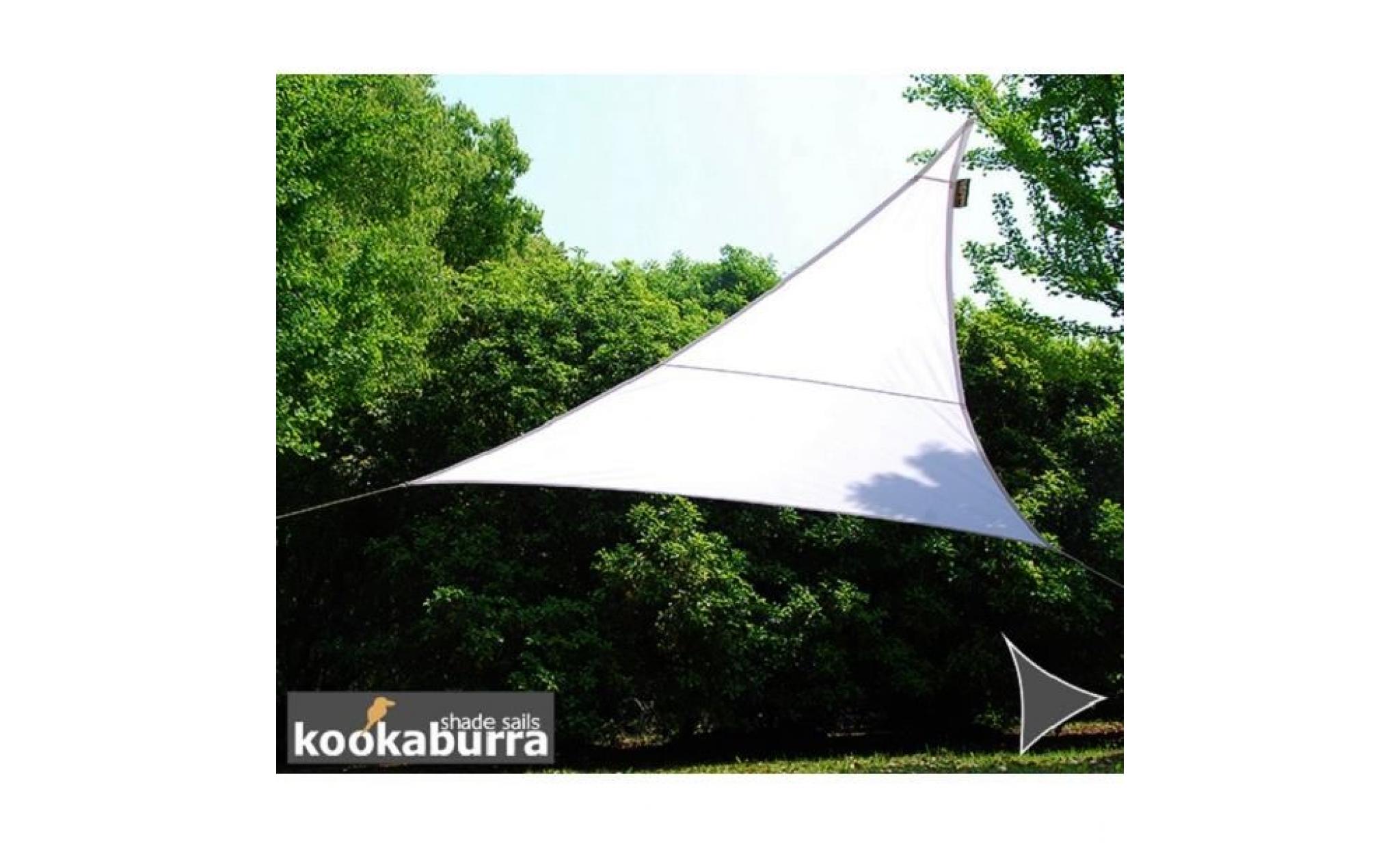 voile d'ombrage blanc triangle 3,6m   déperlant   140g/m2   kookaburra®