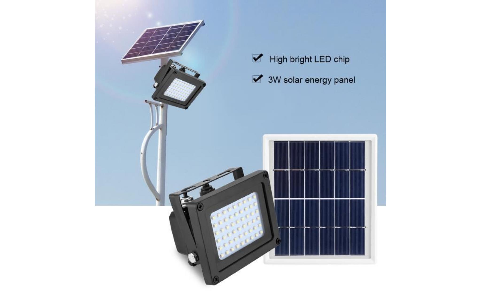 54 led lampe solaire extérieure lumière de sécurité contrôlées par lumière + panneaux solaires pas cher