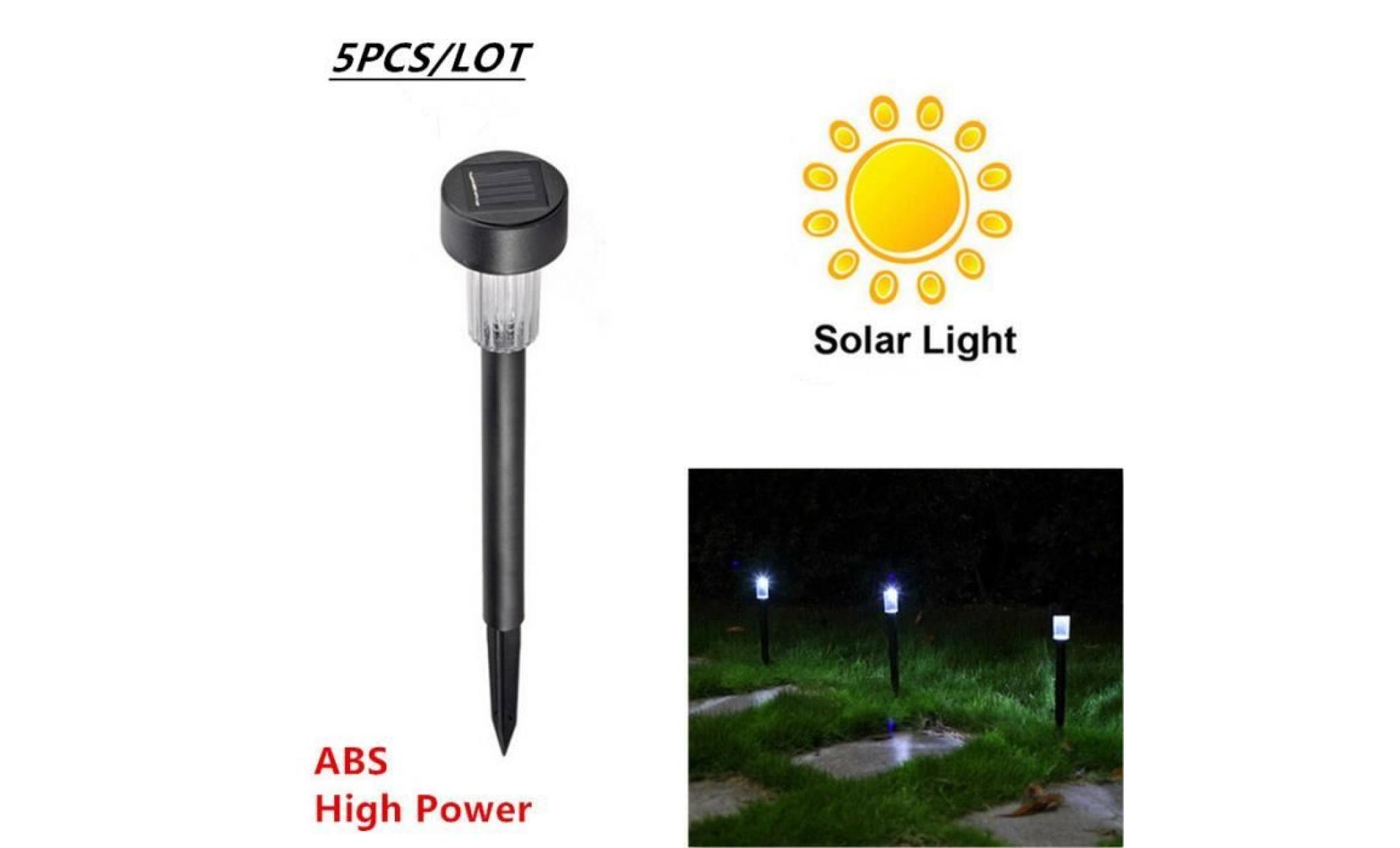 5pcs / lot imperméable à l'eau solaire conduit conduit lumière jardin extérieur jardin léger lampadaire pas cher