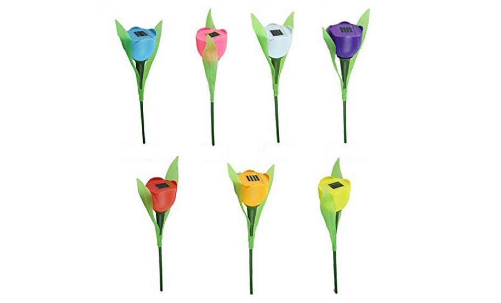 5pcs multicolore tulipe led de haute simulation solaire fleurs lumineux decoration pour jardin pelouse terrasse balcon cour   5