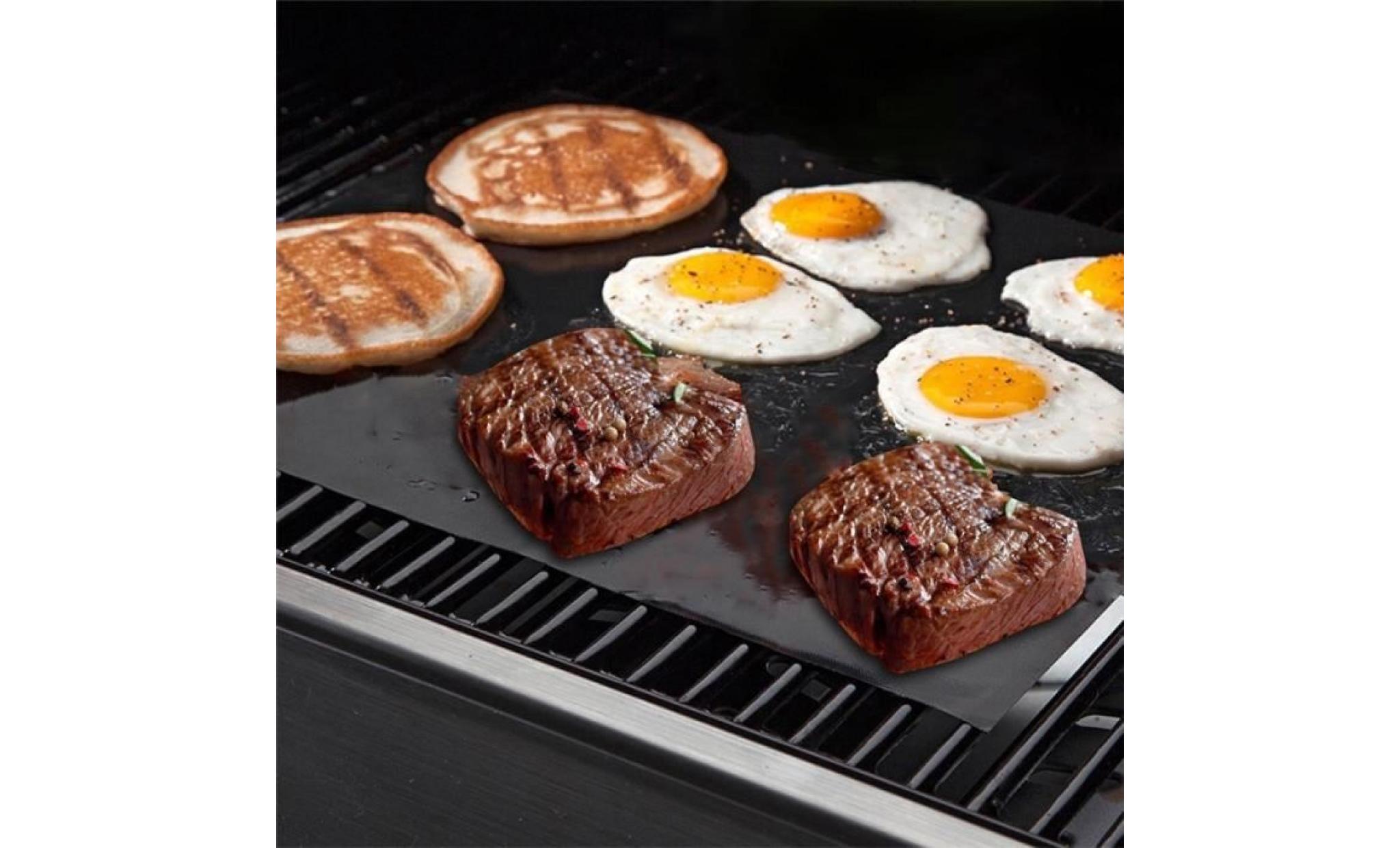 5pcs   plaque de cuisson au silicone plaque de cuisson au barbecue noir plaque antiadhésive réutilisable