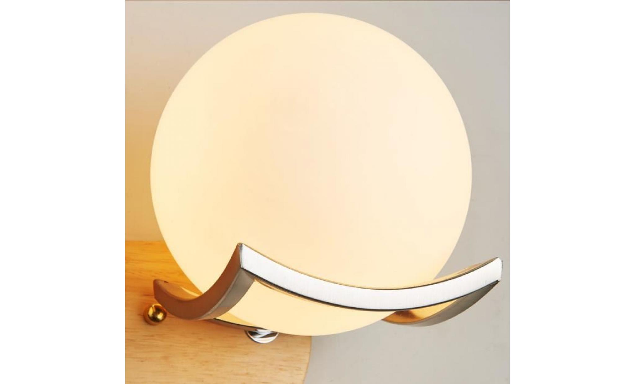 5w led applique lampe murale de boule en verre pour la simple bois massif créatif 220v pas cher