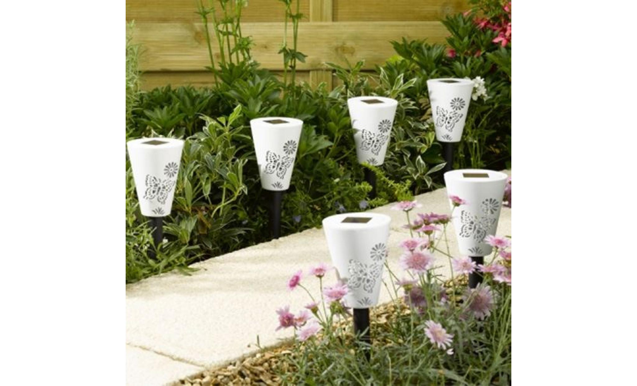 6 balises solaire silhouette papillons