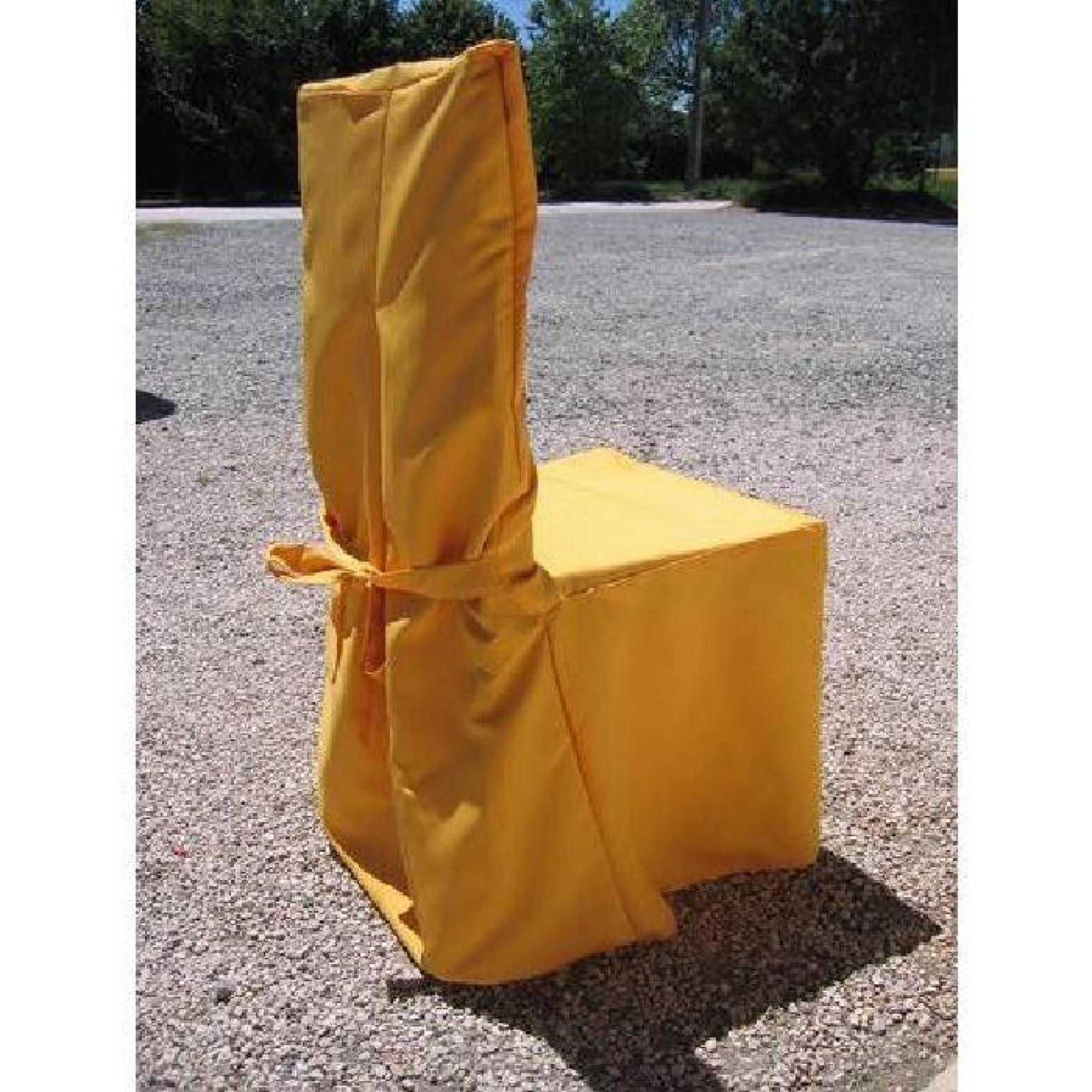 6 housses de chaise jaunes