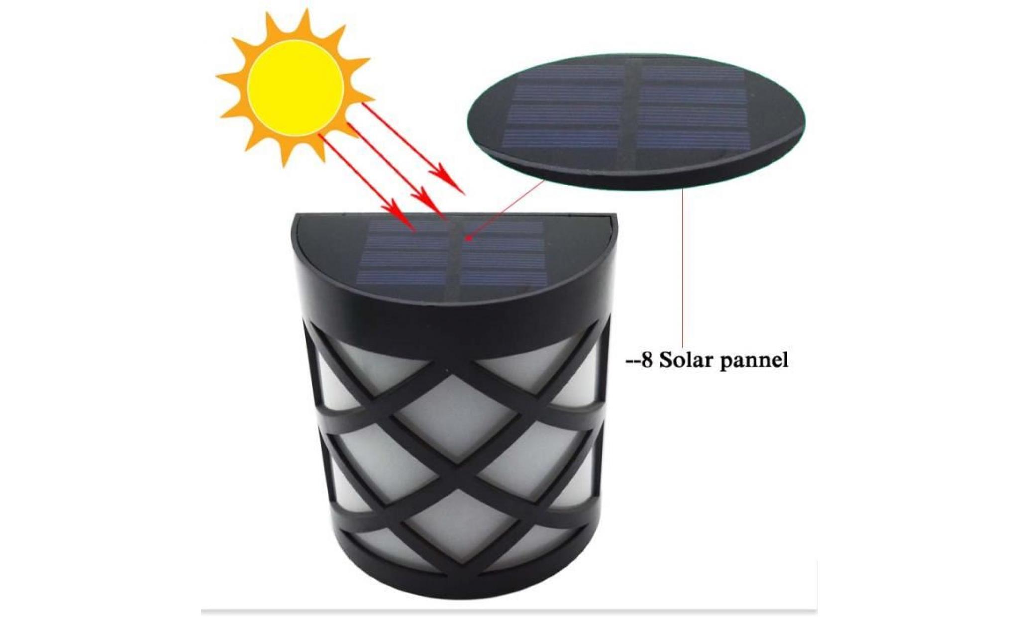 6 pack outdoor waterproof capteur de lumière solaire projecteur de mur luminaire de jardin fence lampe de sécurité d'urgence pas cher