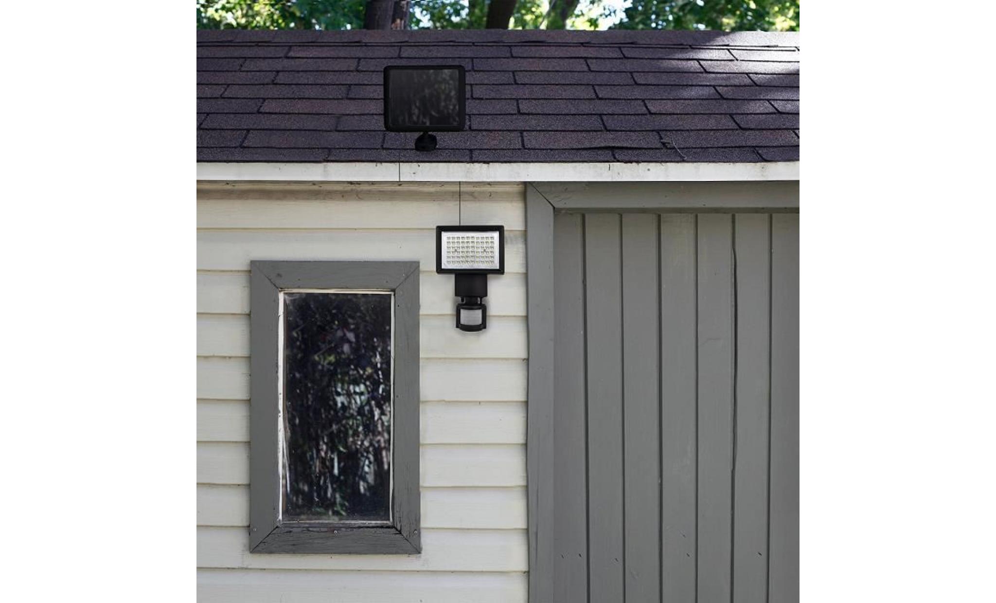 60 led éclairage solaire mouvement à led solaire pir lampe de sécurité à détecteur de jardin garage cabanon allée pas cher
