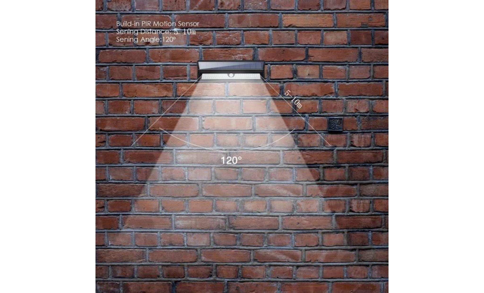 60 led solaire mur lampe capteur de mouvement extérieure jardin lampe de sécurité pas cher