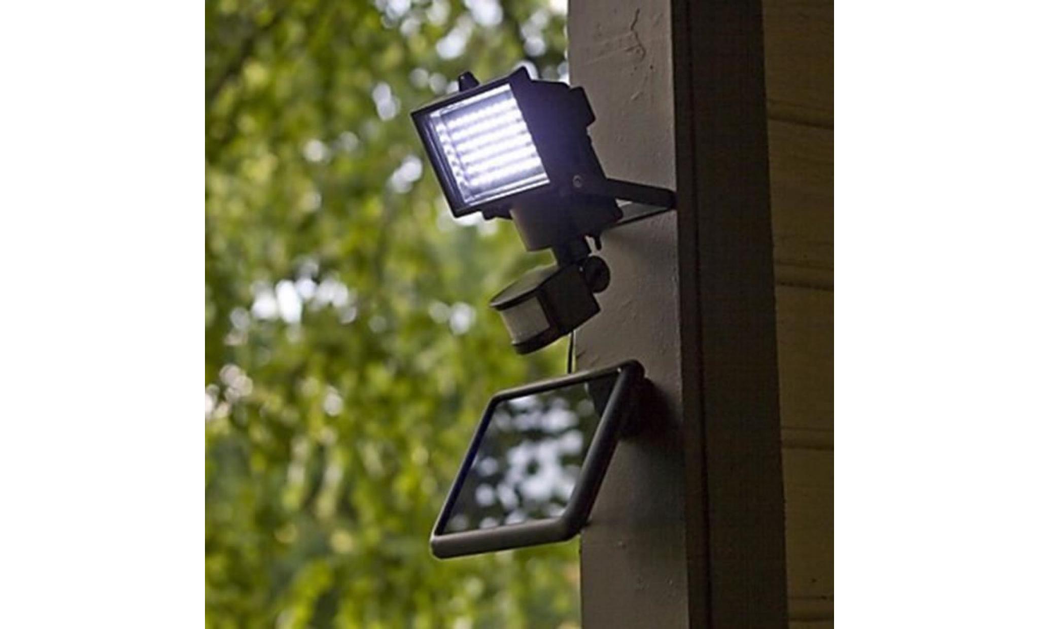 60 led solaire pir lampe de sécurité à détecteur pour chemin de jardin