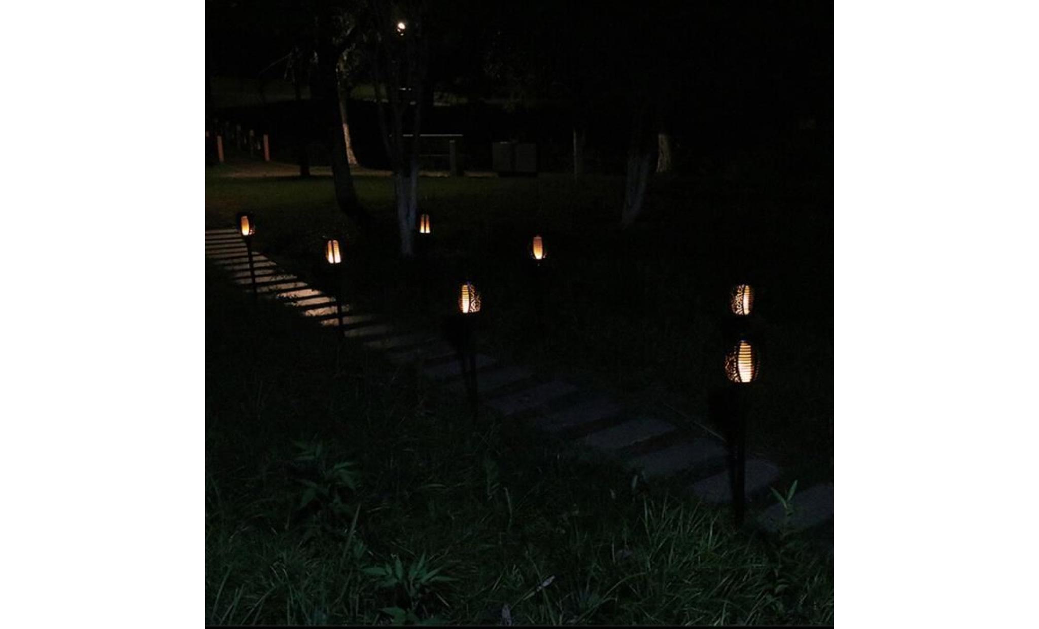 6495＠ 2pcs lumières extérieur étanche lanterne solaire lampe de jardin pathways jardin patio  3718 pas cher