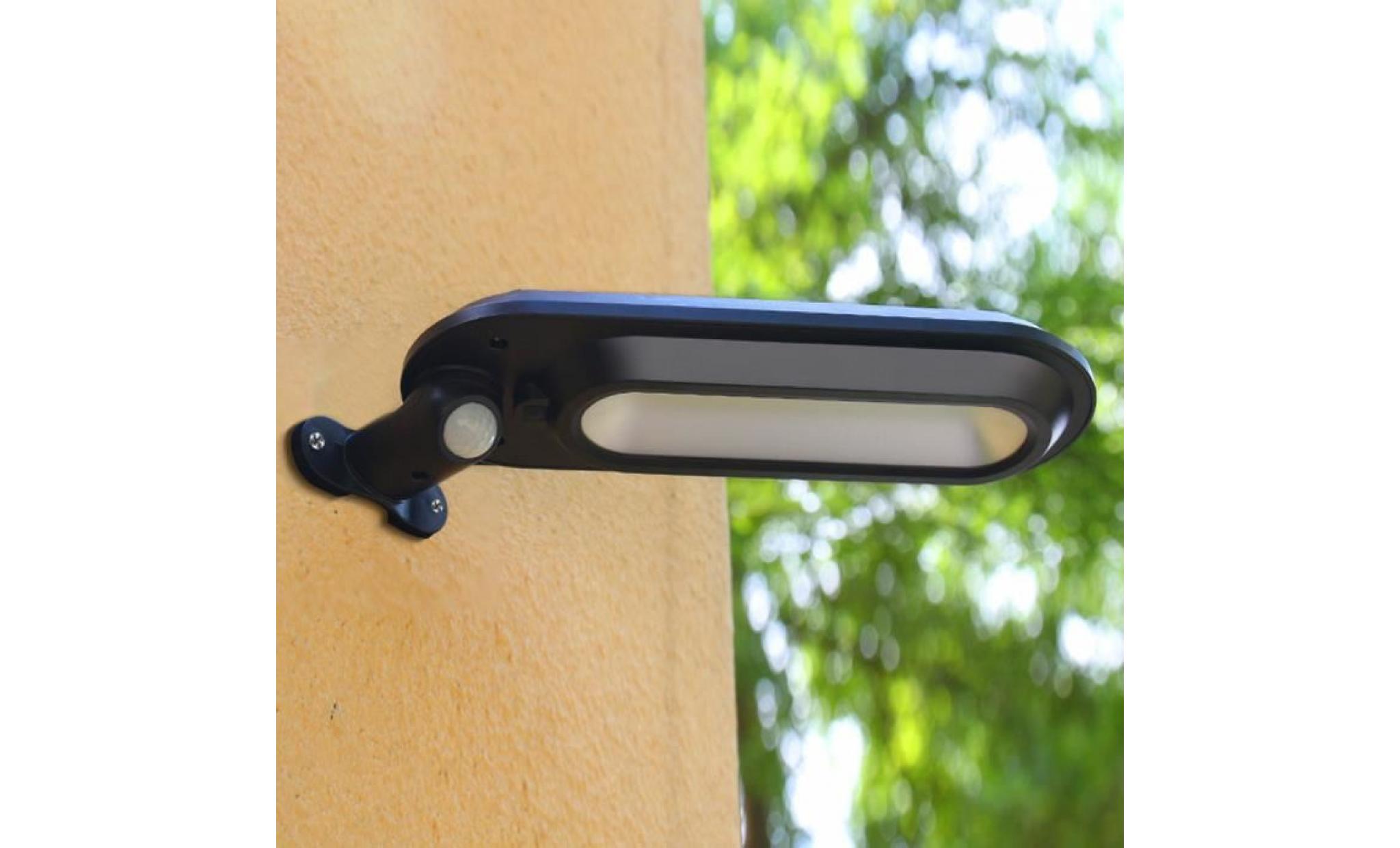 6495＠ imperméable à l'eau solaire capteur de mouvement support mural led d'extérieur lampe de jardin bk 3597 pas cher