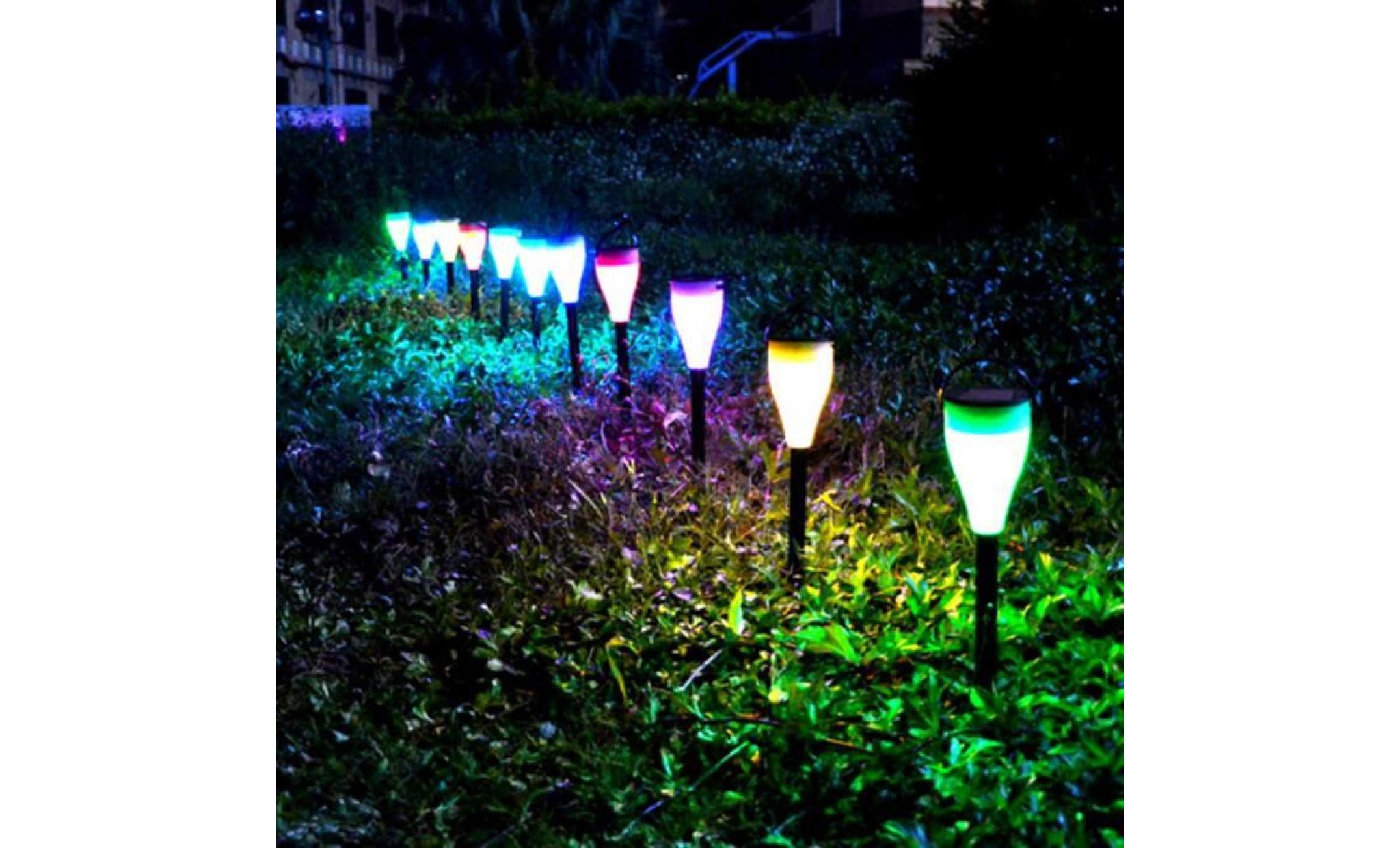 6pc chemin solaire lumières de couleur de lumières changeantes solaire étanche jardin talkwemot131