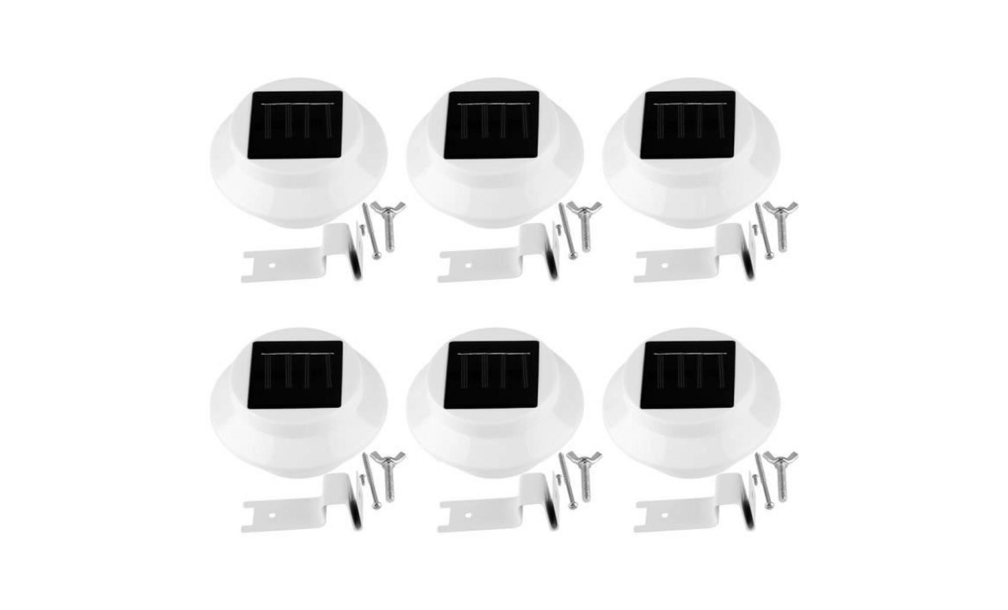 6pcs 3led applique lumière solaire lampe automatique de voie de mur pour le jardin pas cher