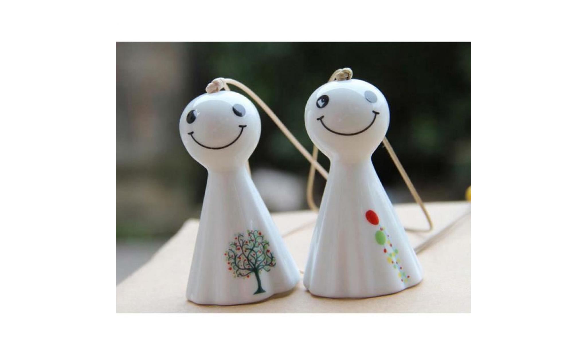 7 pcs en céramique vent cloches japonais ensoleillé poupées jardin chimes aléatoire style cadeau pas cher