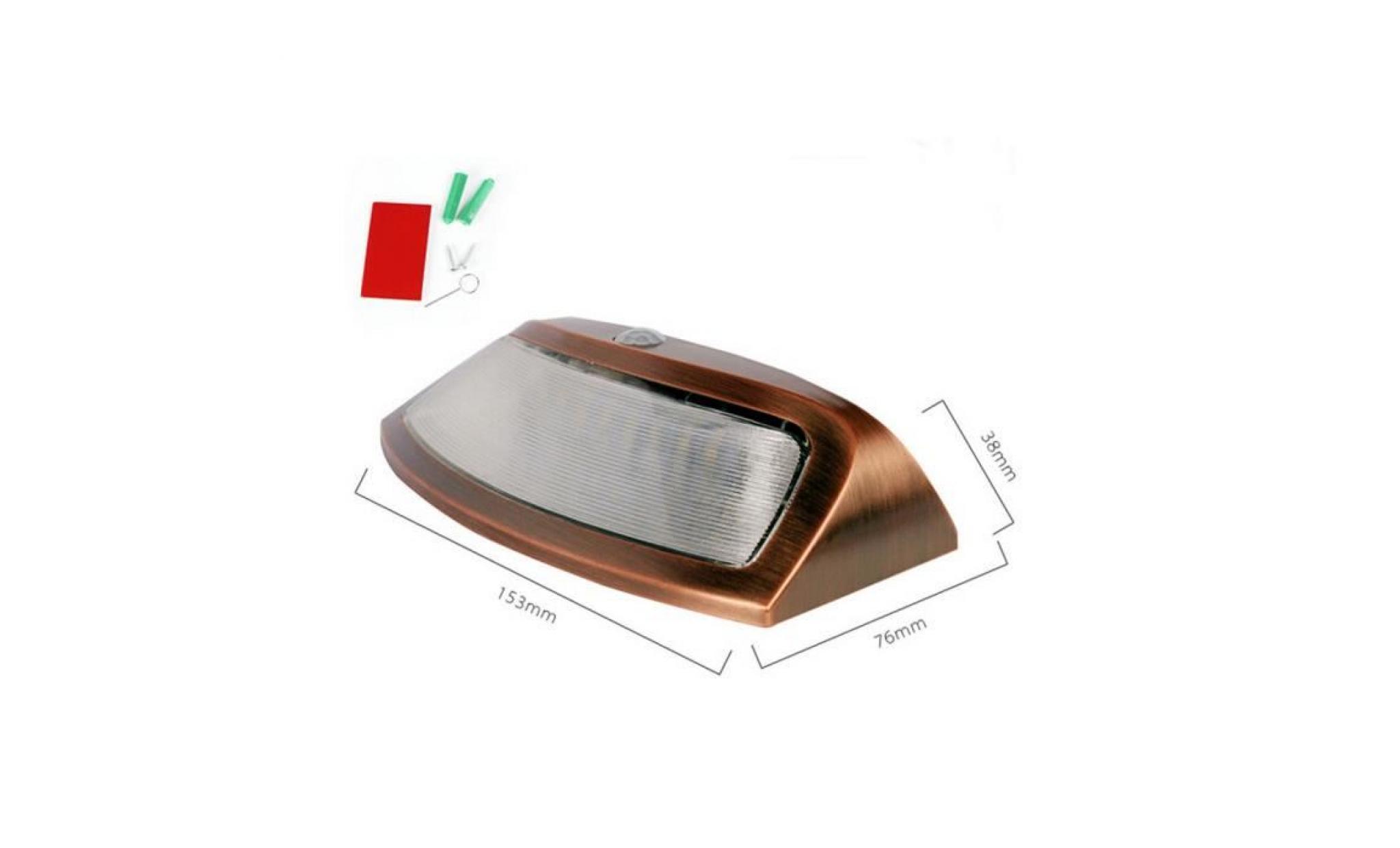 8 led solaire induction capteur de lumière infrarouge lampe de jardin extérieur lumières bronze li252263 pas cher