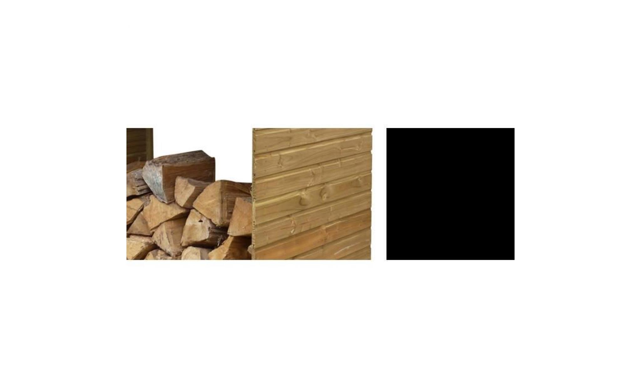abri bûches en bois avec plancher tim 150 x 100 x 180 cm naturel