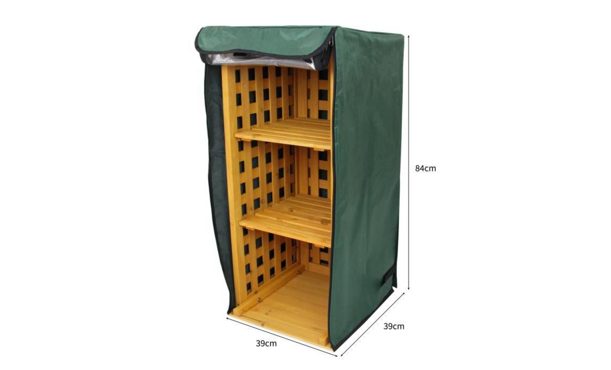 abri bûches en bois / meuble de rangement d’extérieur pour bois de chauffage et bottes de pluie pas cher