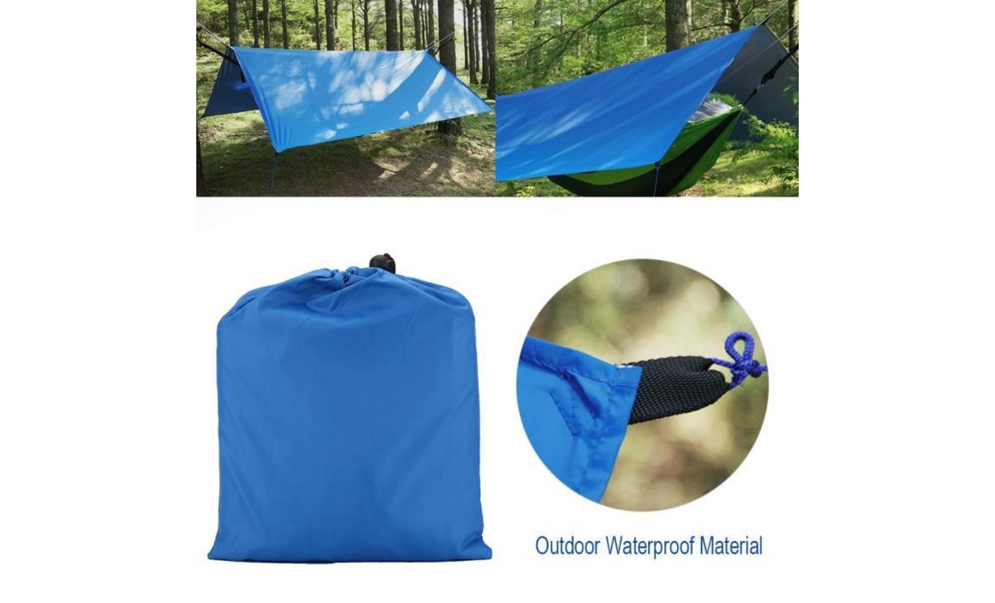 abri de bâche de tente portable imperméable à l'eau portatif extérieur léger tente camping  (bleu)