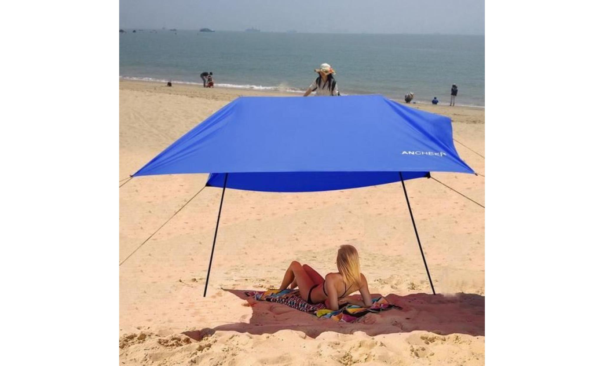 ancheer abri solaire de plage tente de plage auvent inclus pole pas cher