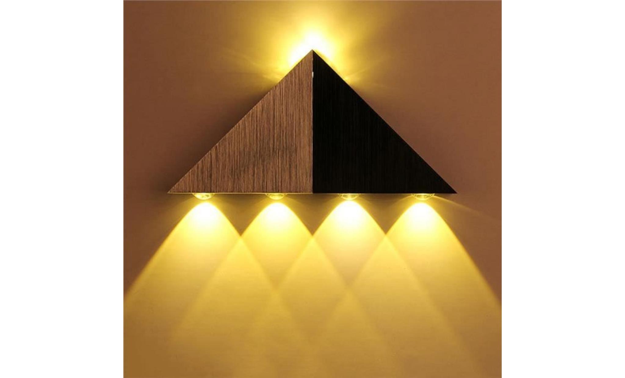 ac 90 265v 5w led lampe mural coque triangle acier inoxydable(blanc chaud)