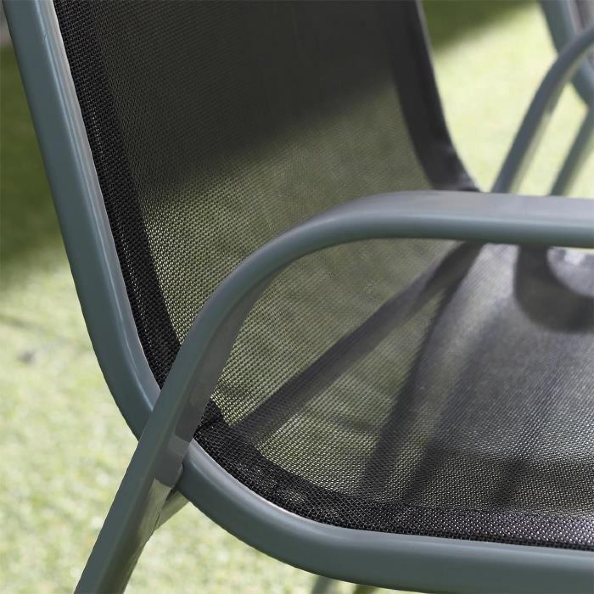 Alassio 6 : Ensemble table + 6 chaises en aluminium et textilène pas cher