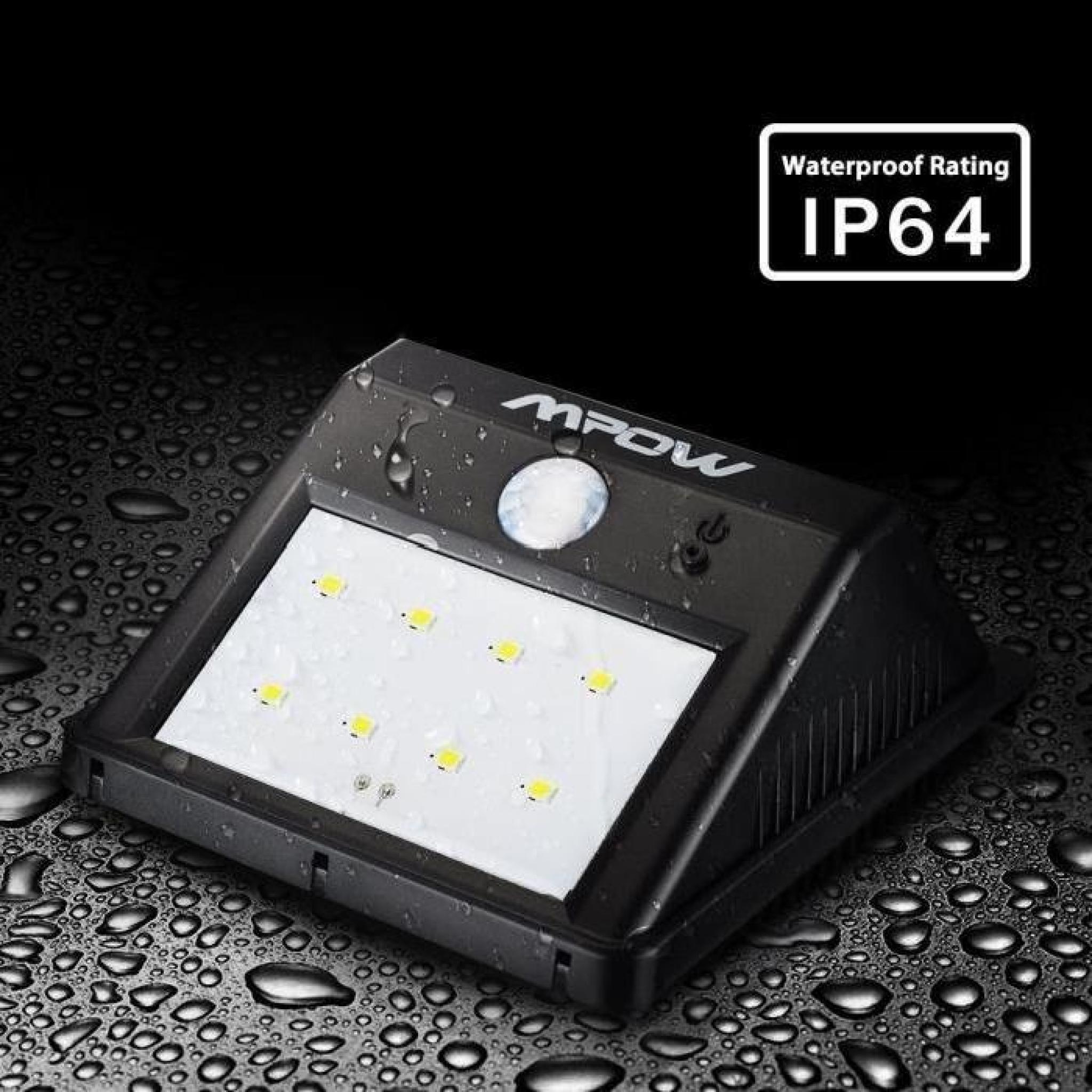 Alpexe® 4*PACK]8 LED eclairage exterieur imperméable, Mpow eclairage terrasse Sans Fil Détecteur de Mouvement , Éclairage de Séc pas cher