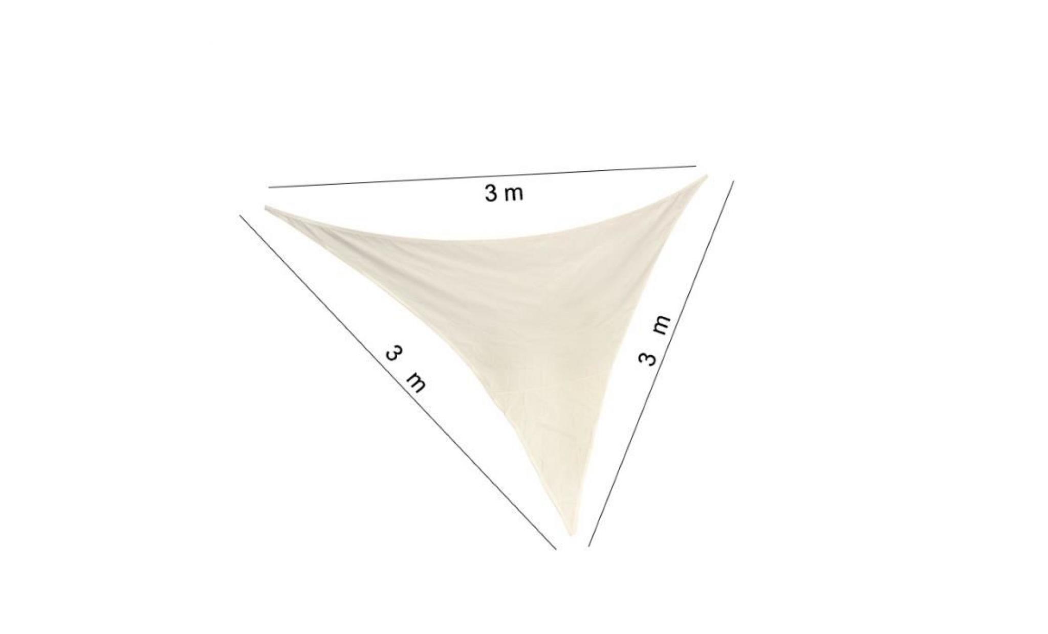amorus voile d'ombrage triangulaire bords tricotés double face, blocage nocif des rayons uv à 90% réduire la température 3*3*3m pas cher