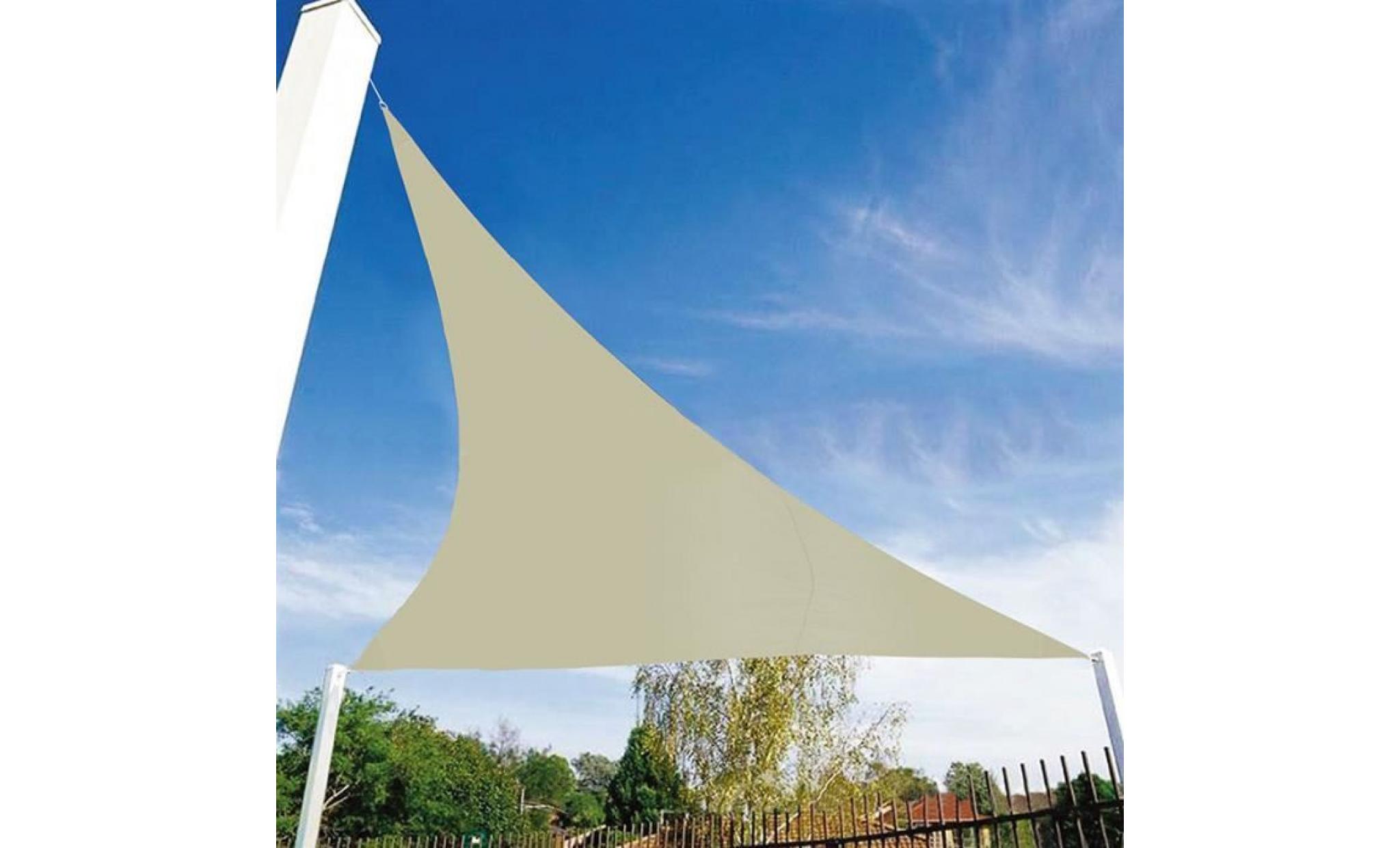 amorus voile d'ombrage triangulaire bords tricotés double face, blocage nocif des rayons uv à 90% réduire la température 3*3*3m pas cher