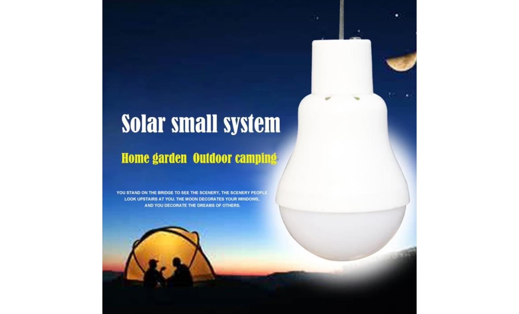 ampoule solaire extérieure powered rechargeable led portable lumière camping lampe de jardin   lpp80528941 pas cher