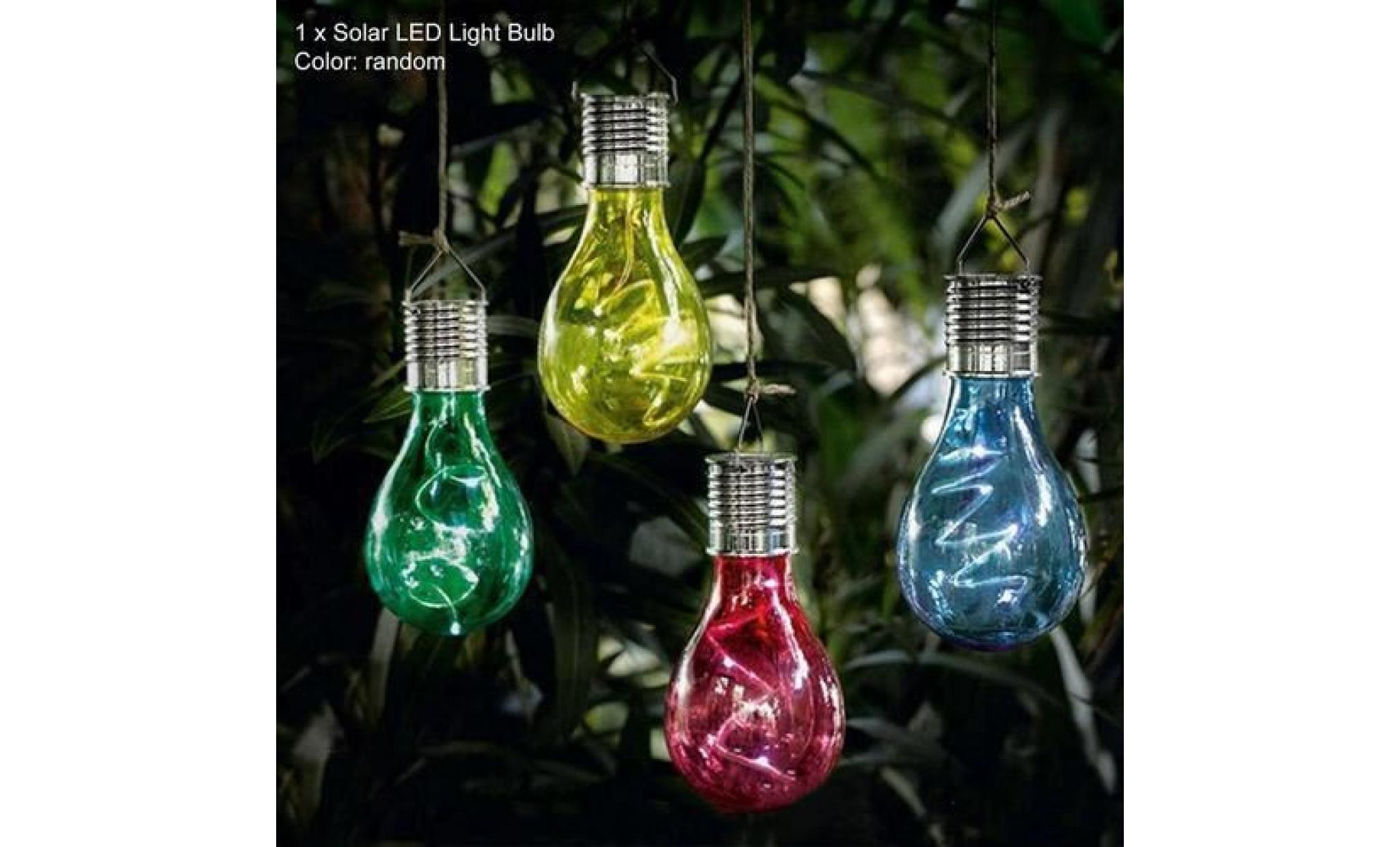 ampoules led solaires  suspendue imperméable camping jardin couleur aléatoire pas cher