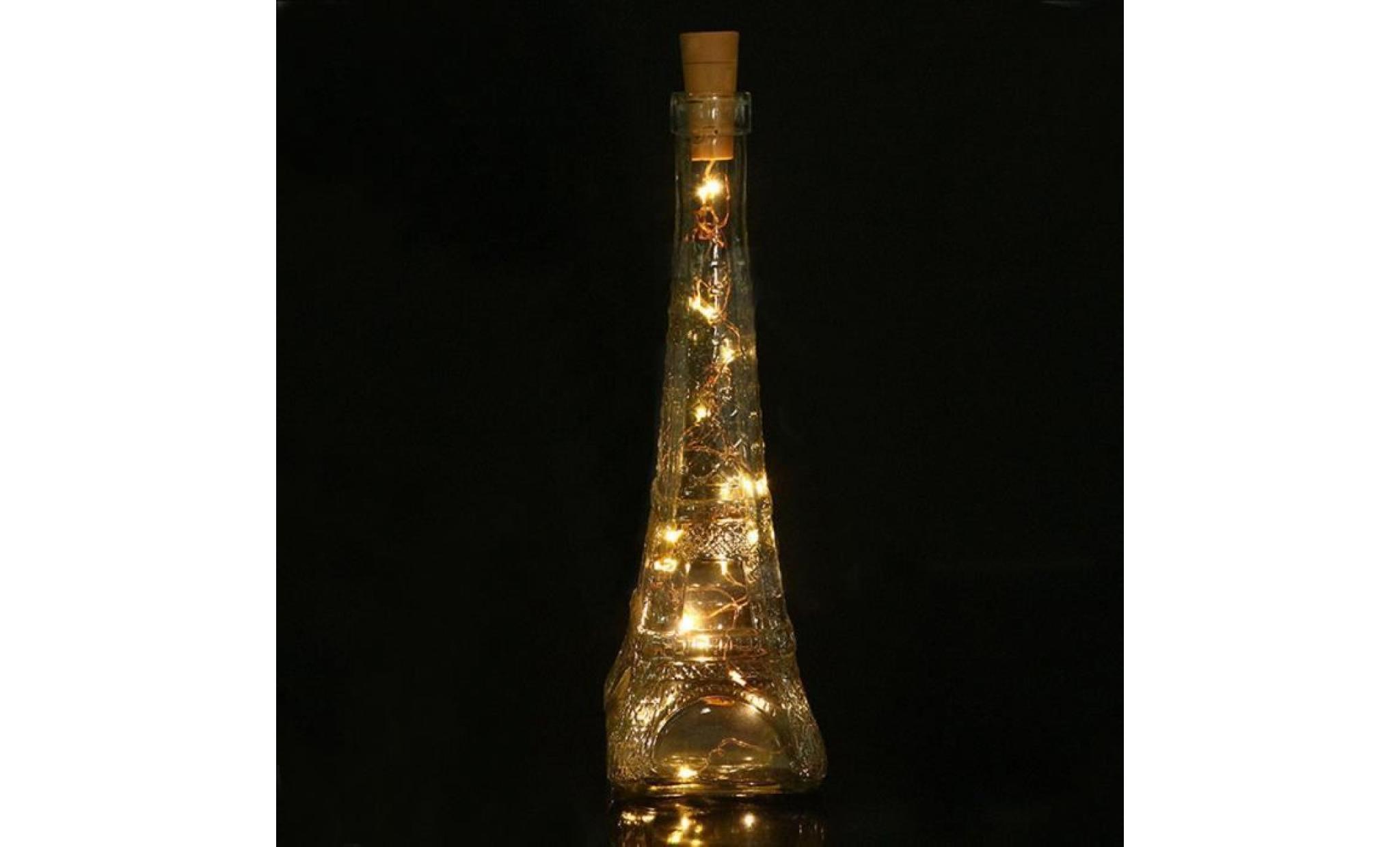 amyamyi@bouteille de vin solaire en forme de lime en forme de chaîne 8led night fairy light warm white wong1635 pas cher