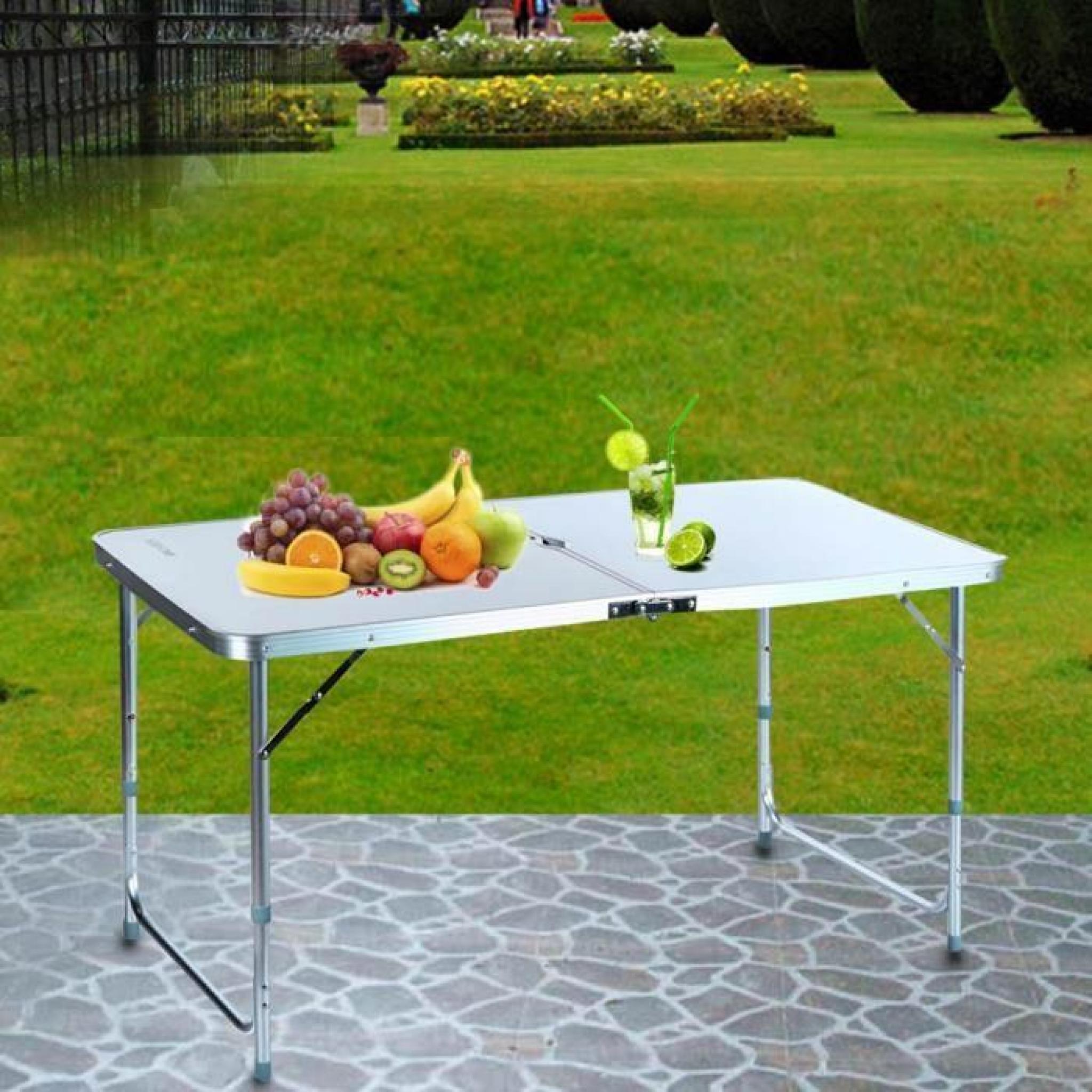 Ancheer table de pique-nique 4ft nouveau Camping Table pliante avec poignée Portable de petite Table à l'extérieur de transport