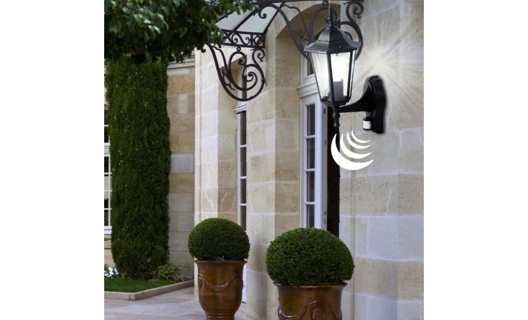 applique del façade luminaire mural lampe led éclairage détecteur de mouvement lanterne jardin pas cher