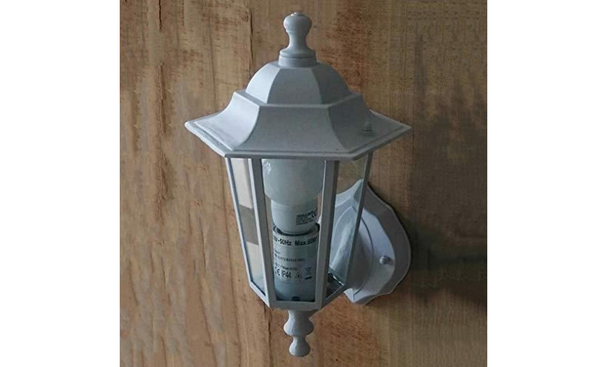 applique en aluminium kingston blanc pour la lampe d'extérieur kutscher leuchte applique e27 pas cher