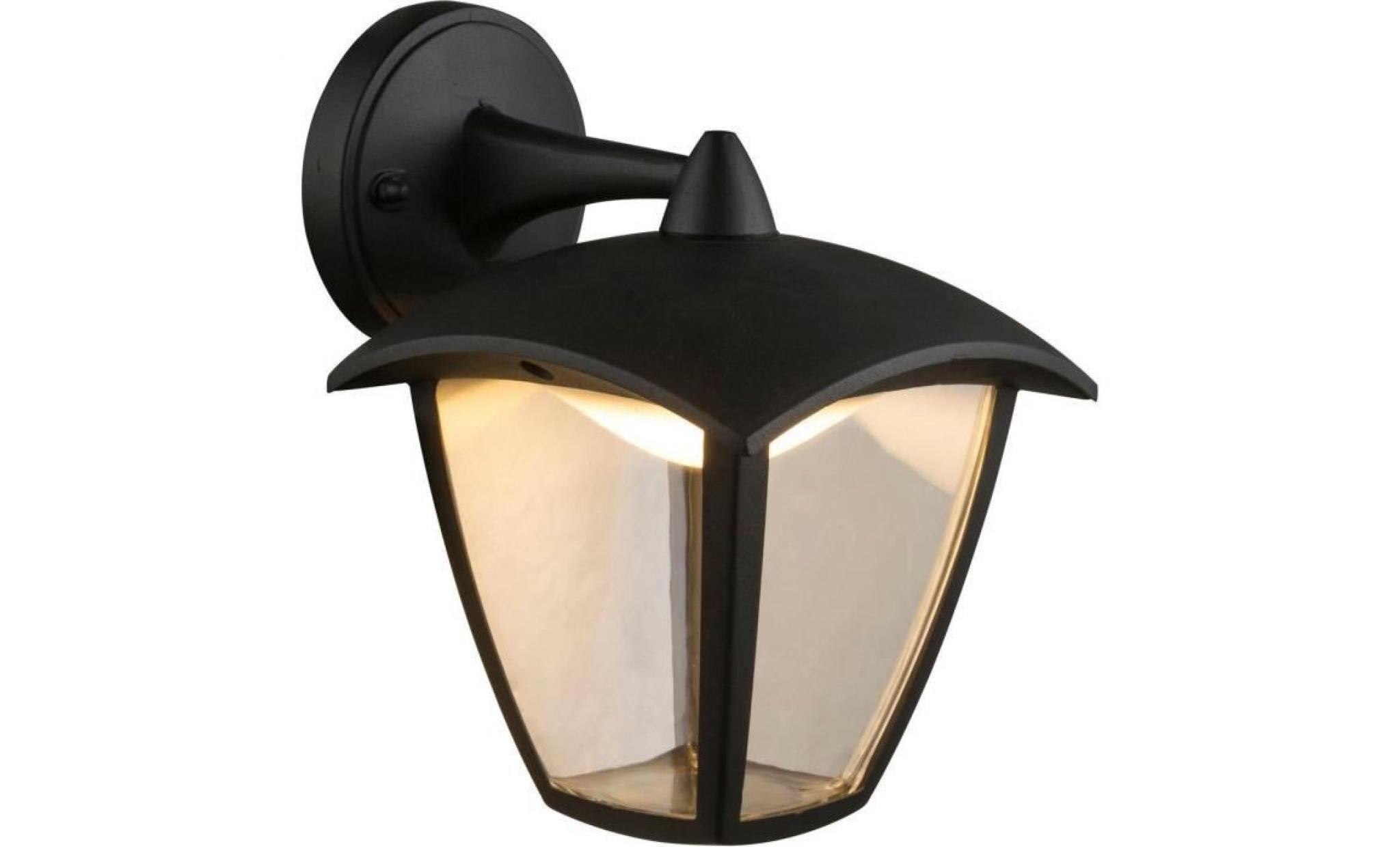 applique extérieur lanterne moderne led delio noire en aluminium kw170101