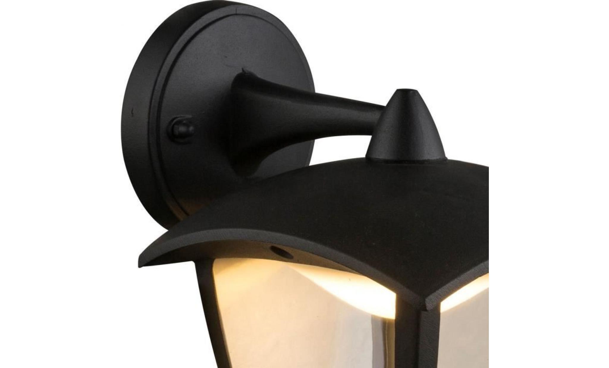 applique extérieur lanterne moderne led delio noire en aluminium kw170101 pas cher