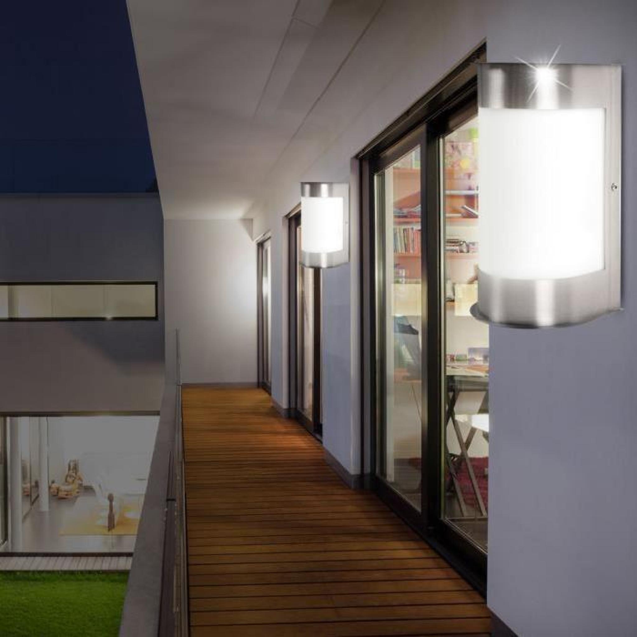 Applique extérieure élégante acier inoxydable balcon terrasse jardin IP44 éclairage luminaire mural pas cher