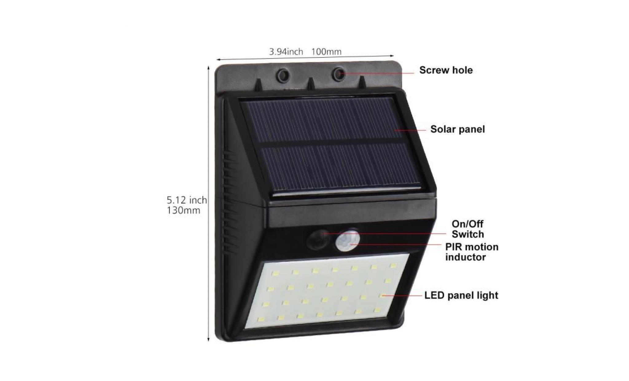applique extérieure solaire 28led pir détecteur de mouvement ip65 Étanche lampe de sécurité Éclairage intérieur extérieur jardin pas cher