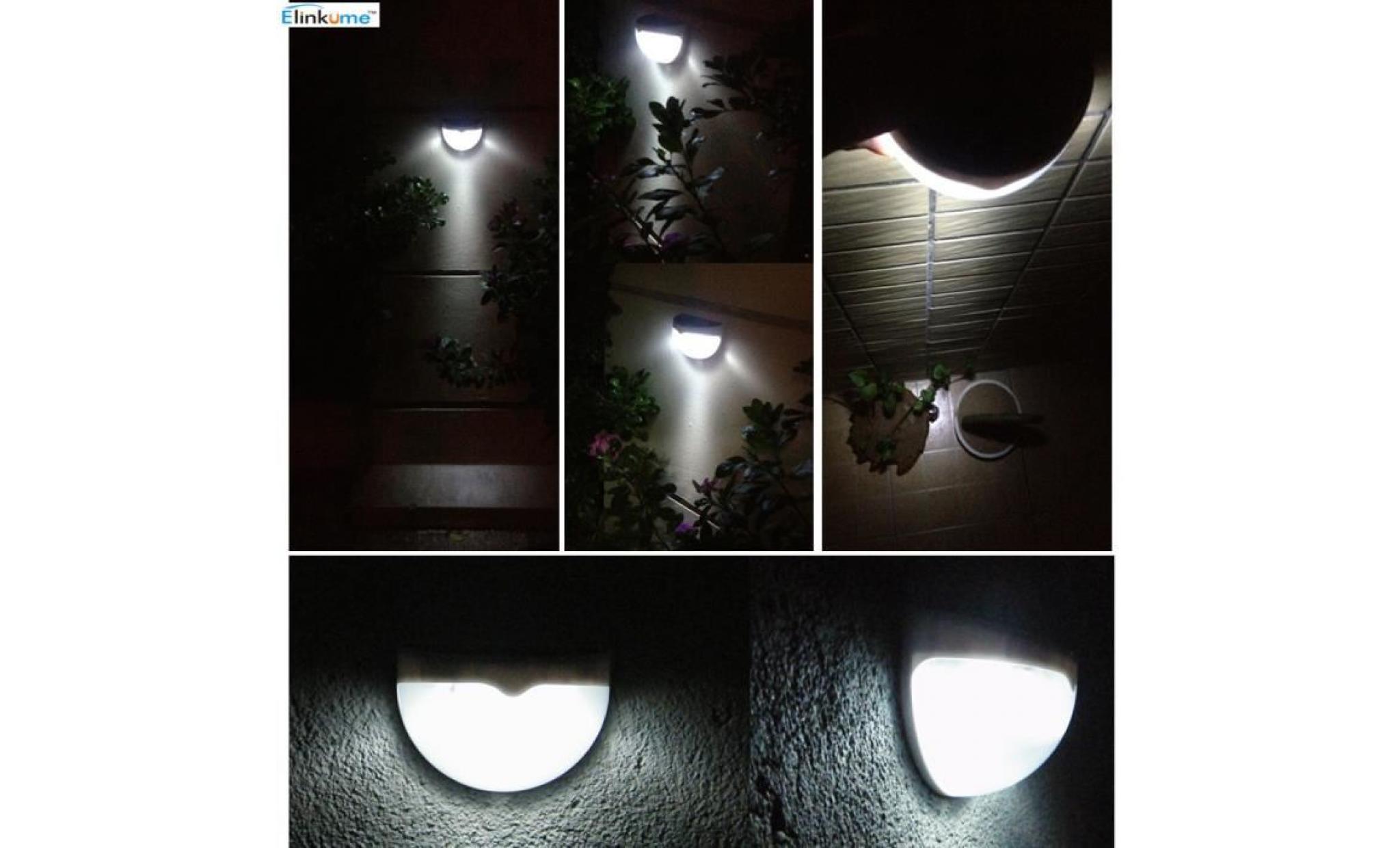 applique extérieure solaire 6led blanc lumière ip65 Étanche eclairage de jardin murale dimension 10x5,5x7cm pas cher